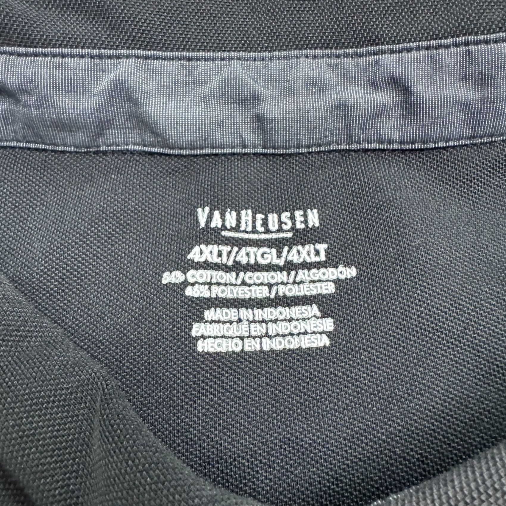 Van Heusen Van Heusen Polo Shirt Men 4XL Tall Black Short Sleeve Cotton Blend Preppy Casual Shirt Size US XXL / EU 58 / 5 - 4 Thumbnail