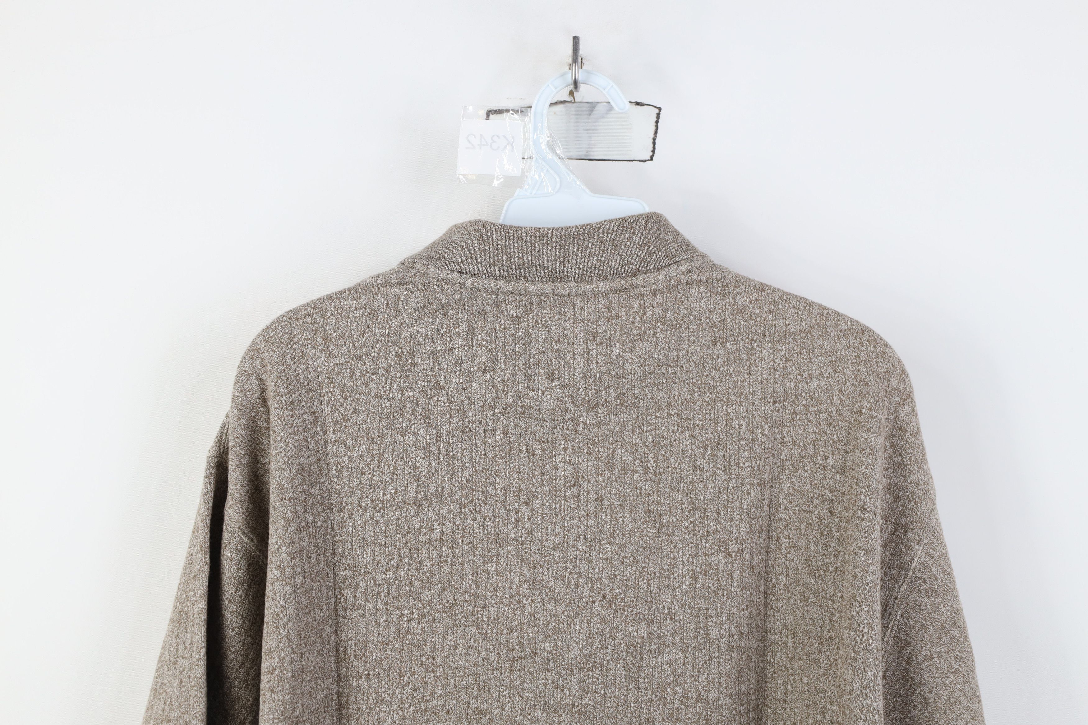 Vintage Vintage 90s Streetwear Block Ribbed Knit Polo Earth Tone Size US L / EU 52-54 / 3 - 10 Thumbnail