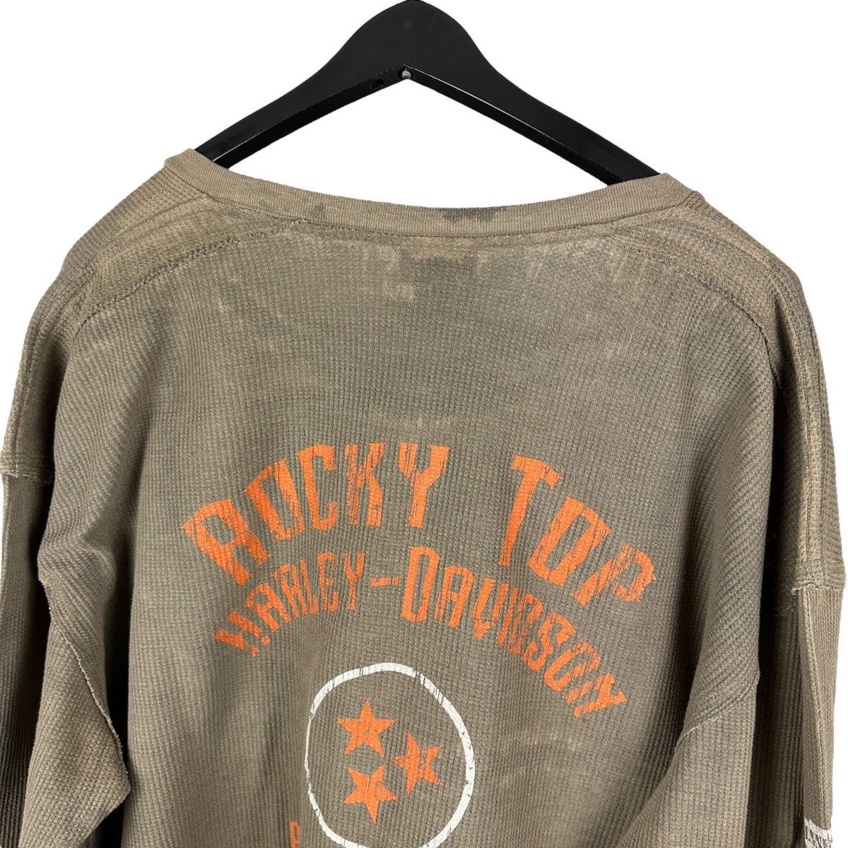 Harley Davidson Mens Y2K Harley Davidson Waffle Knit Tennessee Shirt Size US XXL / EU 58 / 5 - 10 Thumbnail