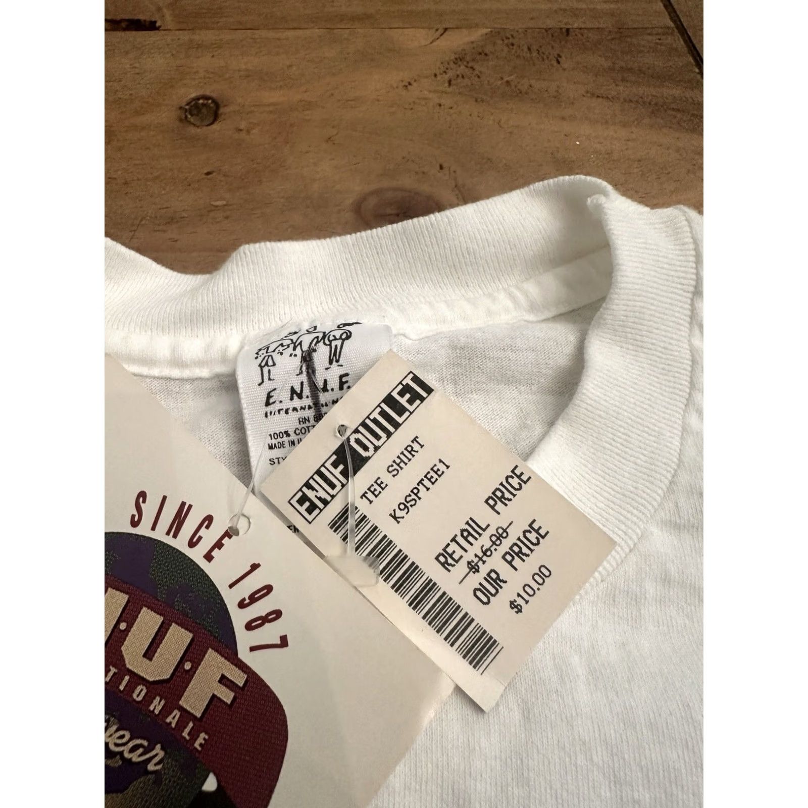 Vintage VINTAGE 90s ENUF International Embroidered Single Stitch T-Shirt Womens Large NWT Size L / US 10 / IT 46 - 4 Thumbnail