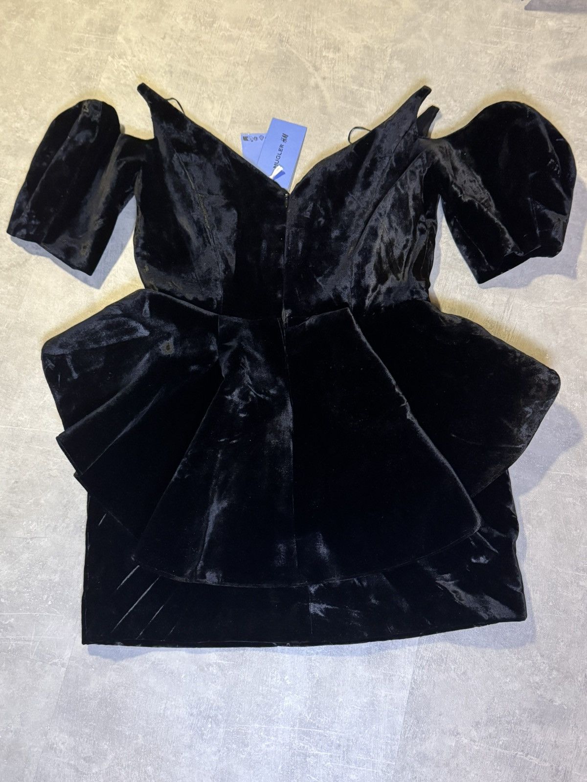 H&M × Mugler Rare Mugler X H&M Velvet Peplum Dress Black UK14/US10/EUR 42 Size M / US 6-8 / IT 42-44 - 1 Thumbnail