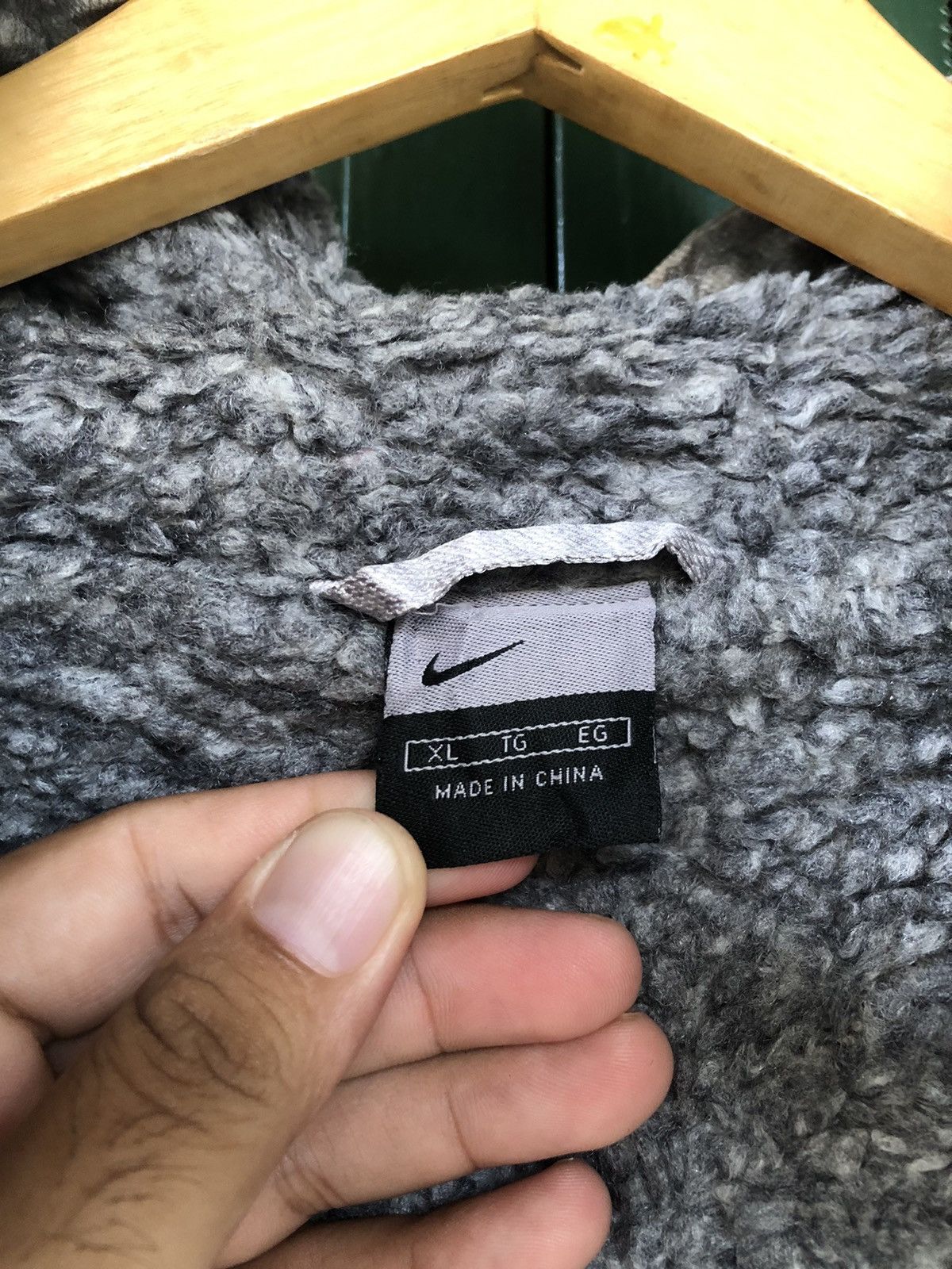 Nike × Vintage Vintage Nike Silver Long Coat Fleece Jacket Size US XL / EU 56 / 4 - 15 Thumbnail