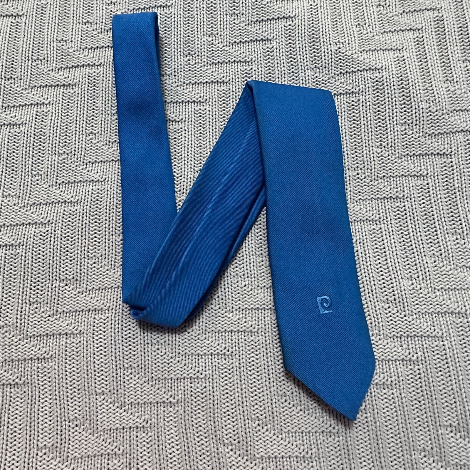 Pierre Cardin Vintage Pierre Cardin solid blue men's tie Size ONE SIZE - 1 Thumbnail