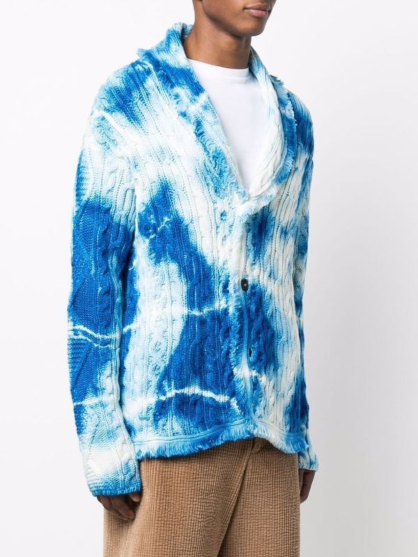 Alanui Alanui Tie-Dye Cable-Knit Cardigan sweater jacket Size US L / EU 52-54 / 3 - 3 Thumbnail