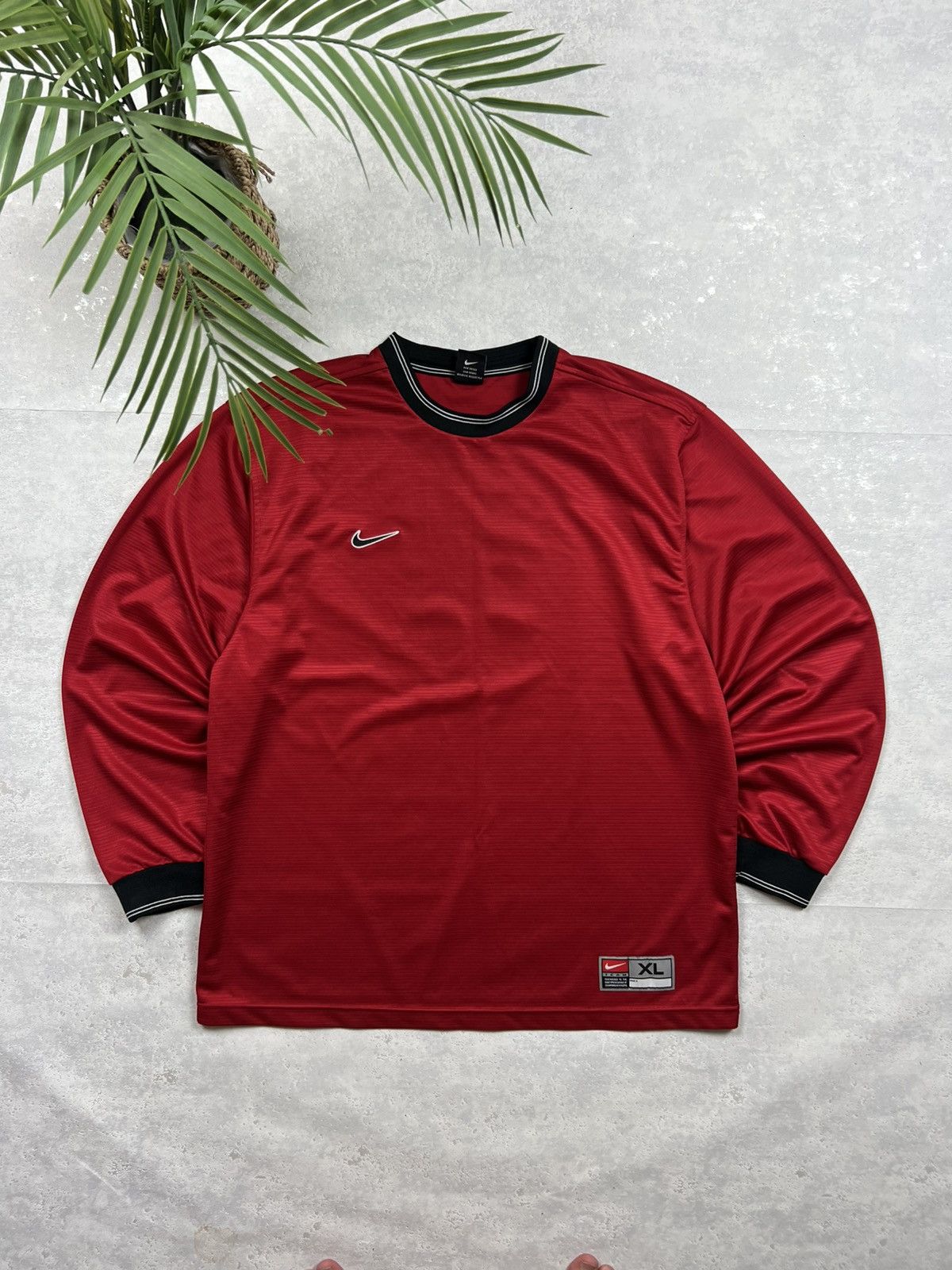 Nike 90s Nike Swoosh Vintage Y2K Soccer Longsleeve Retro Polo Tee Size US XL / EU 56 / 4 - 1 Thumbnail