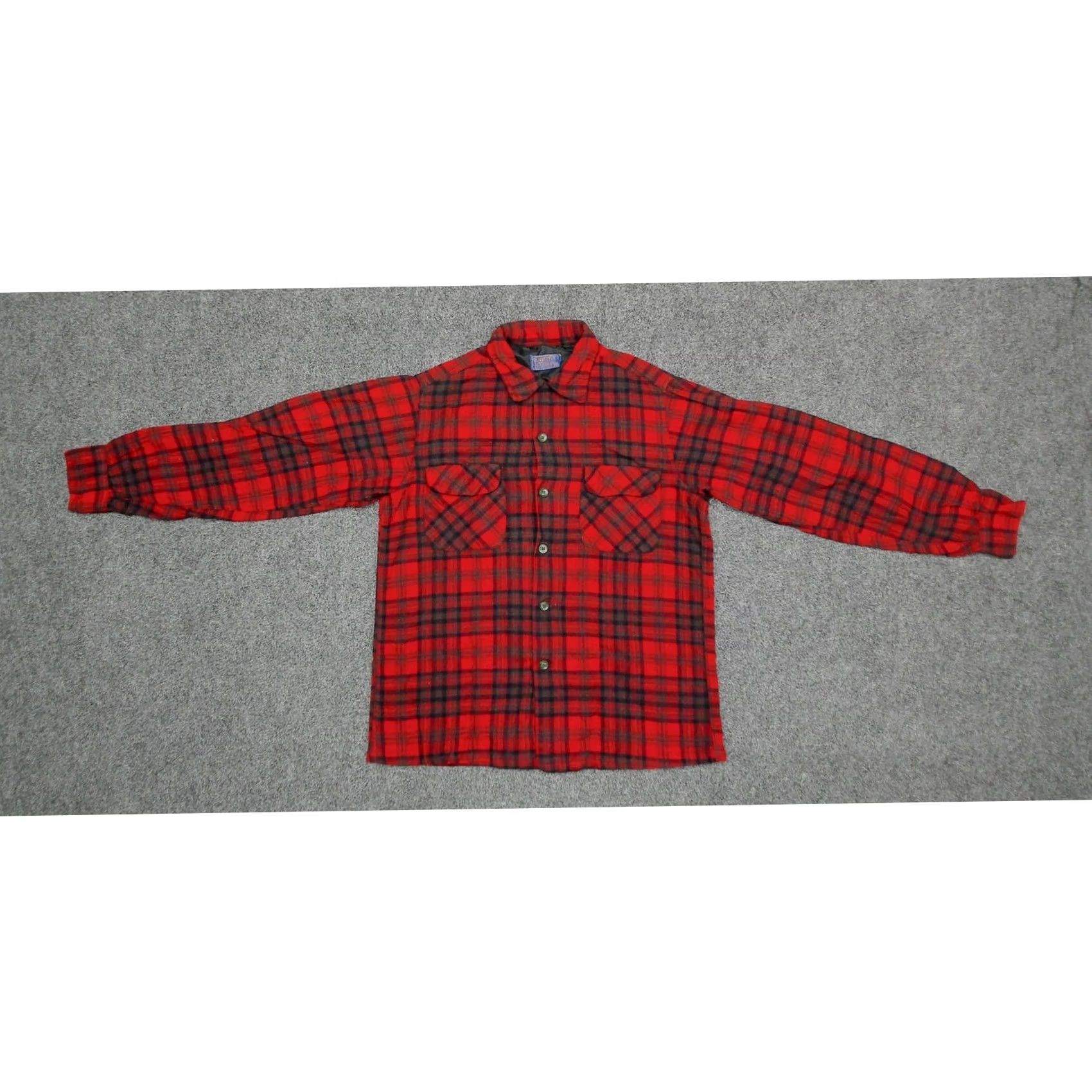 Pendleton Pendleton Flannel Shirt, Red, Navy, Green - Vintage Womens Large Size L / US 10 / IT 46 - 5 Thumbnail