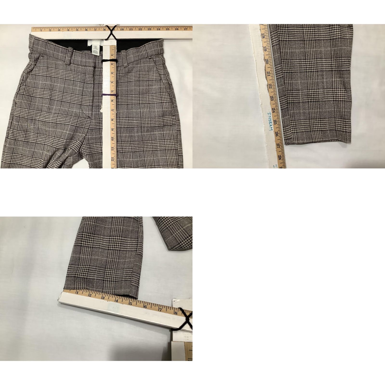 H&M H&M Plaid Tweed Dress Pants Womens 10 Beige Slim Tapered Elastic Waist Career Dress Pants Women Size 32" / US 10 / IT 46 - 8 Thumbnail