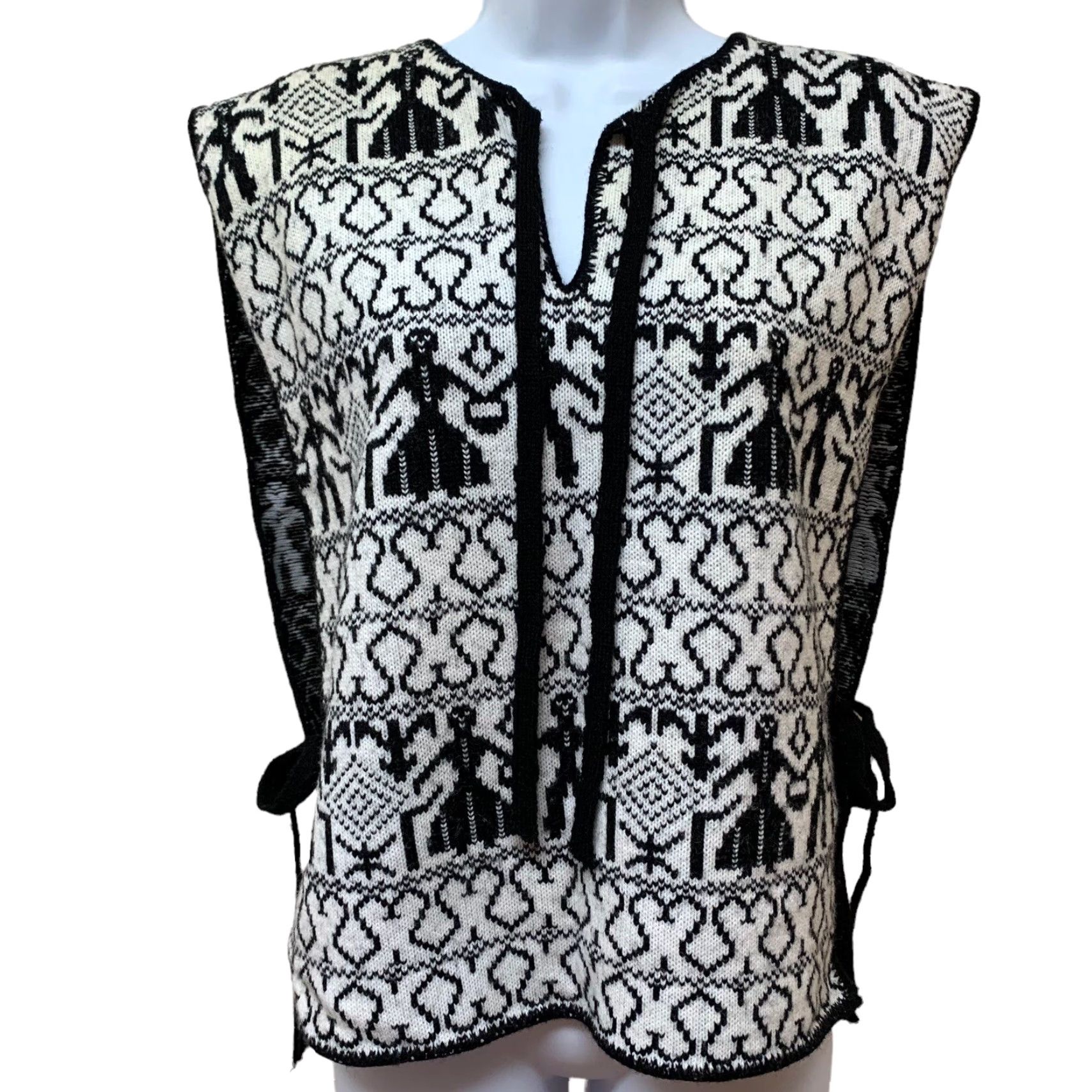 Vintage VINTAGE Milrank California Knit Apron Vest Poncho Ethnic Peasant Boho Art to Wear Shirt/Top Shirt? Size ONE SIZE - 2 Thumbnail