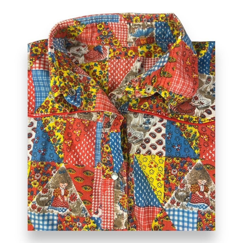 Other Vintage Patchwork Snap Button Top Size Large Size L / US 10 / IT 46 - 3 Thumbnail