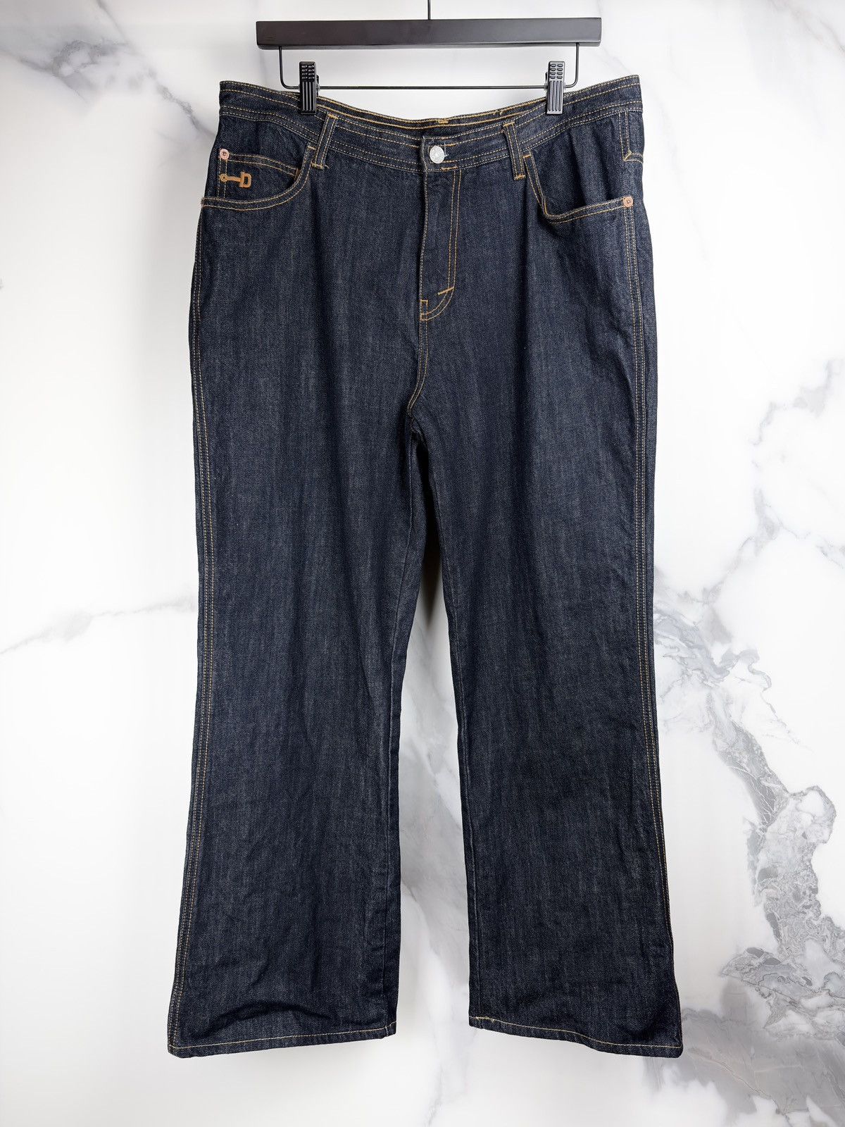 Gucci Gucci Tom Ford Horsebit Wide Leg Dark Indigo Denim Jeans Size US 34 / EU 50 - 1 Thumbnail