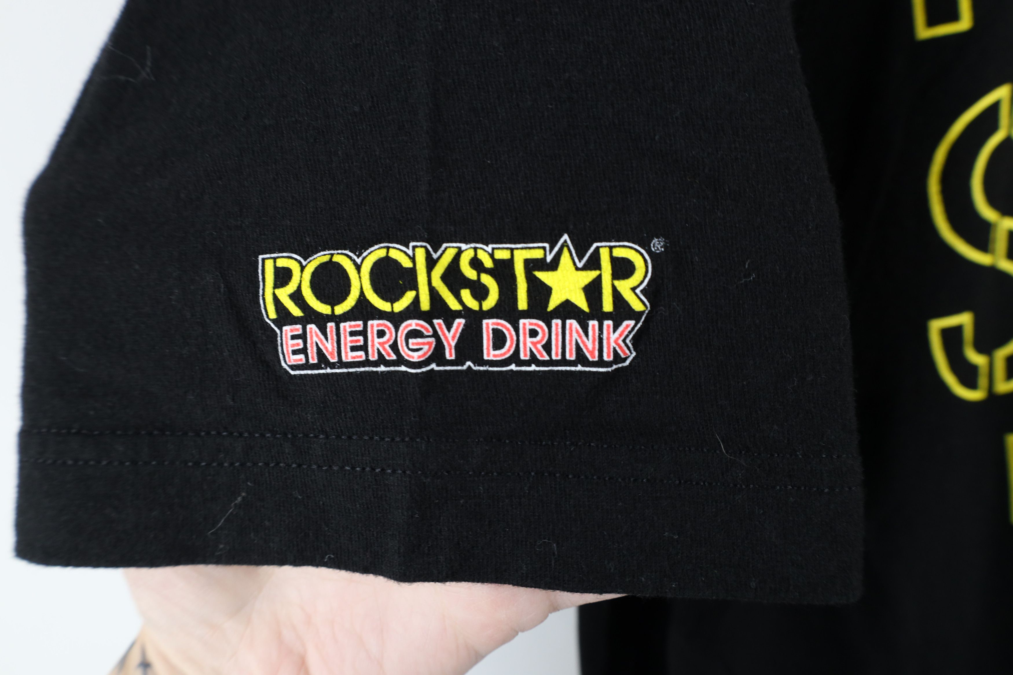 Vintage Rockstar Energy Drink Big Logo Short Sleeve T-Shirt Black Size US XXL / EU 58 / 5 - 4 Thumbnail