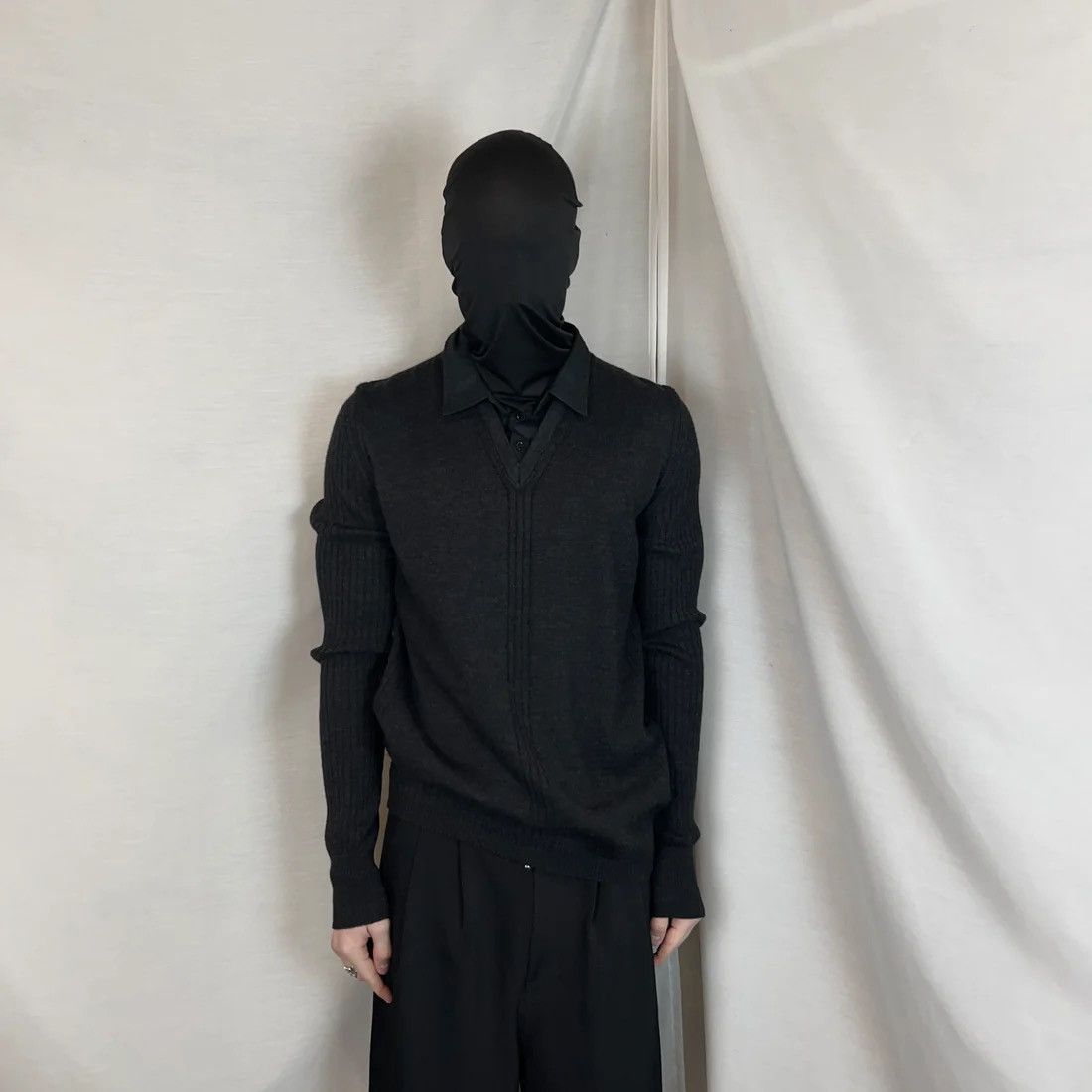 Dirk Bikkembergs Dirk Bikkembergs Shirt Collared V-Neck Rib Sweater Size US M / EU 48-50 / 2 - 2 Thumbnail