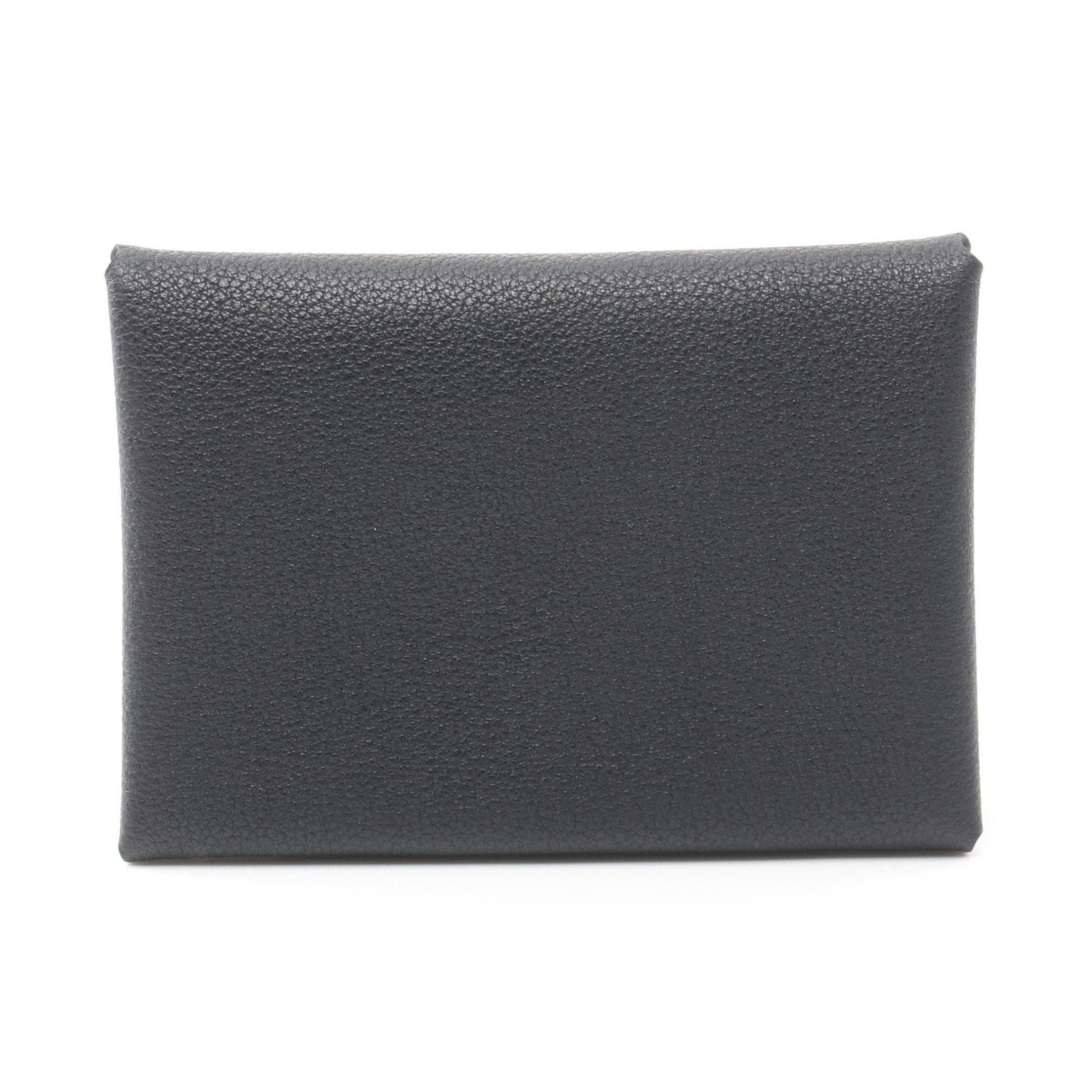 Hermes Hermes Calviduo Coin Purse Vomadam Black Silver Hardware Double Engraved Size ONE SIZE - 1 Thumbnail