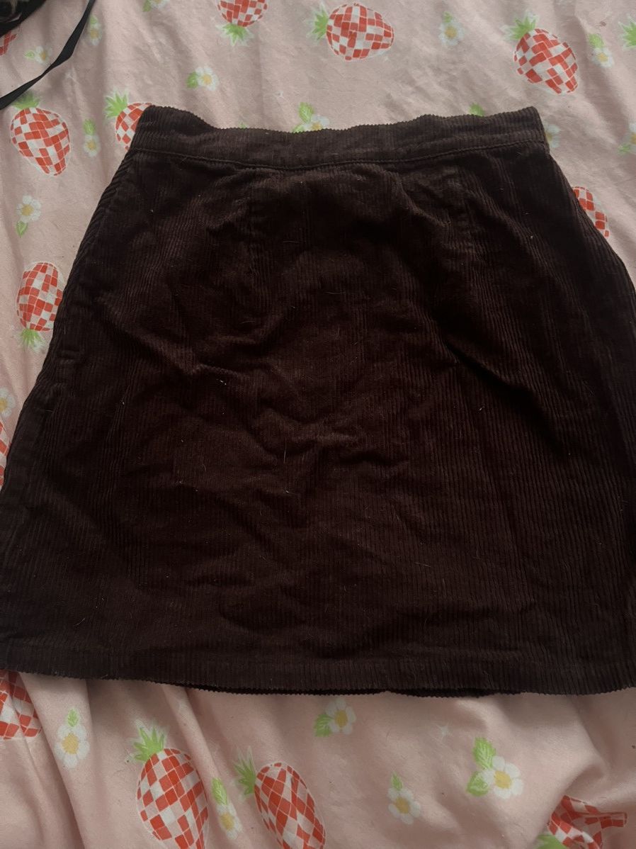 Denim & Co. Brown corduroy mini skirt Size 27" / US 4 / IT 40 - 2 Thumbnail