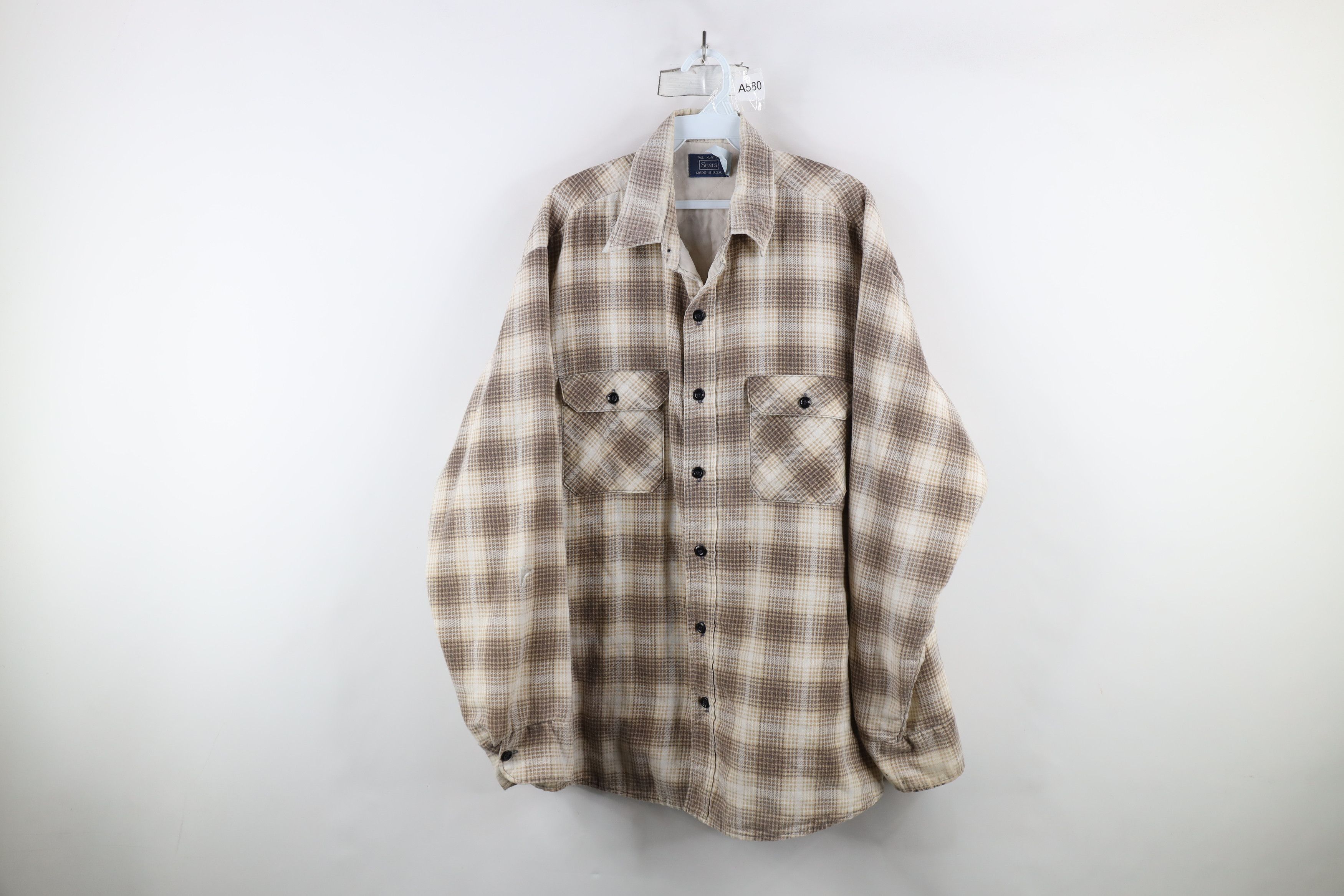 Vintage Vintage 70s Streetwear Flannel Shirt Jacket Plaid USA Size US XL / EU 56 / 4 - 1 Thumbnail