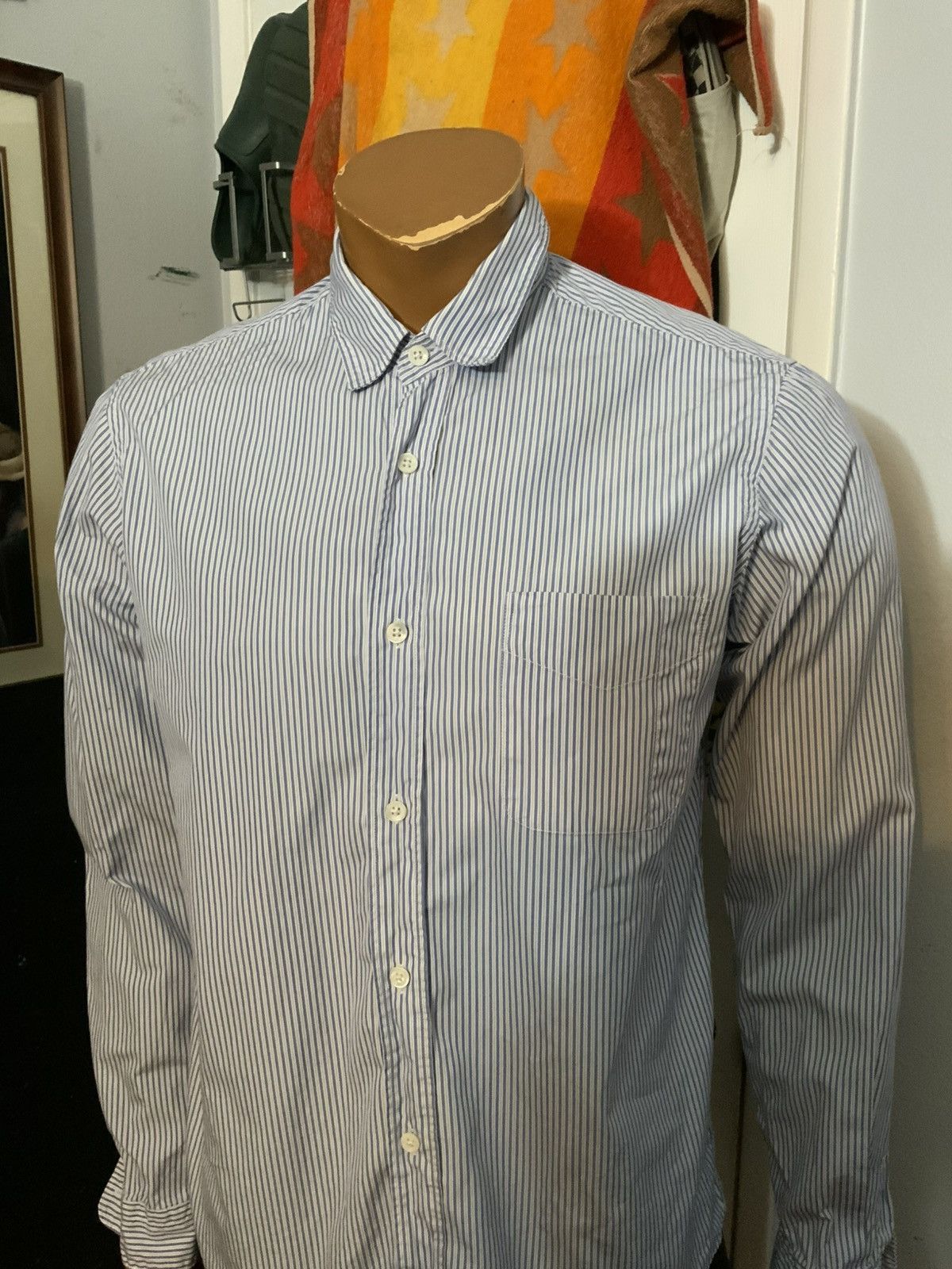 President's $349 Presidents P’s Giza Cotton Popeline Stick Striped Shirt Size US L / EU 52-54 / 3 - 10 Thumbnail