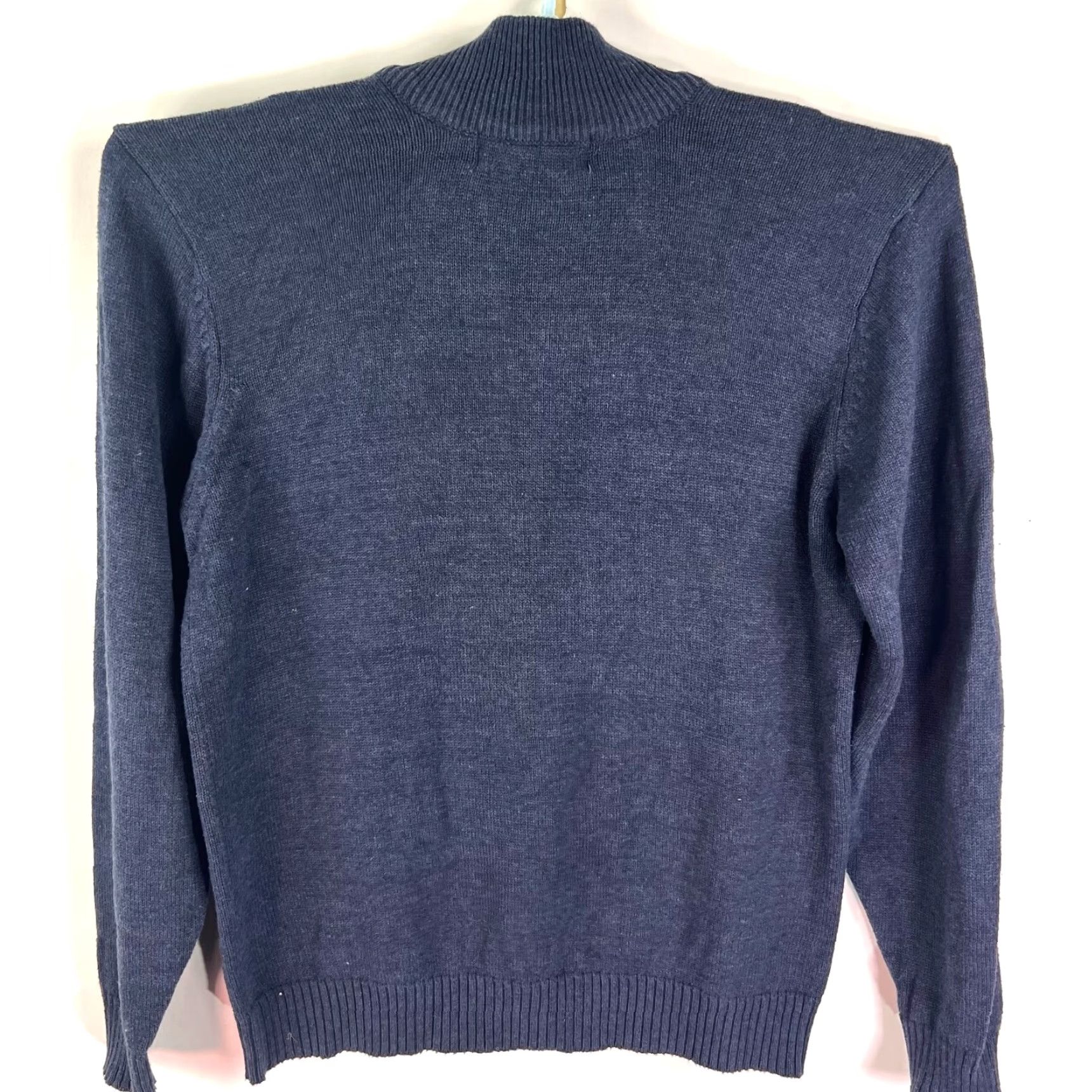 Oscar De La Renta VINTAGE Oscar de la Renta Kitts Twisted Navy Quarter Zip Pullover Mens L Blue 90s Designer Pullover Mens L Blue Size US L / EU 52-54 / 3 - 4 Thumbnail