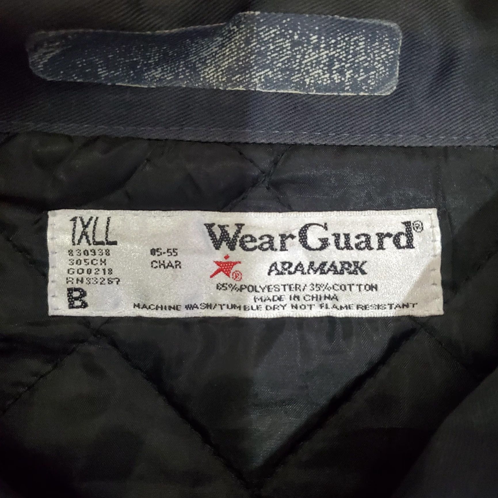 Vintage WearGuard Aramark Jacket Mens 1XL Tall Navy Blue Quilted Lined Warm Work Coat Size US XL / EU 56 / 4 - 6 Thumbnail