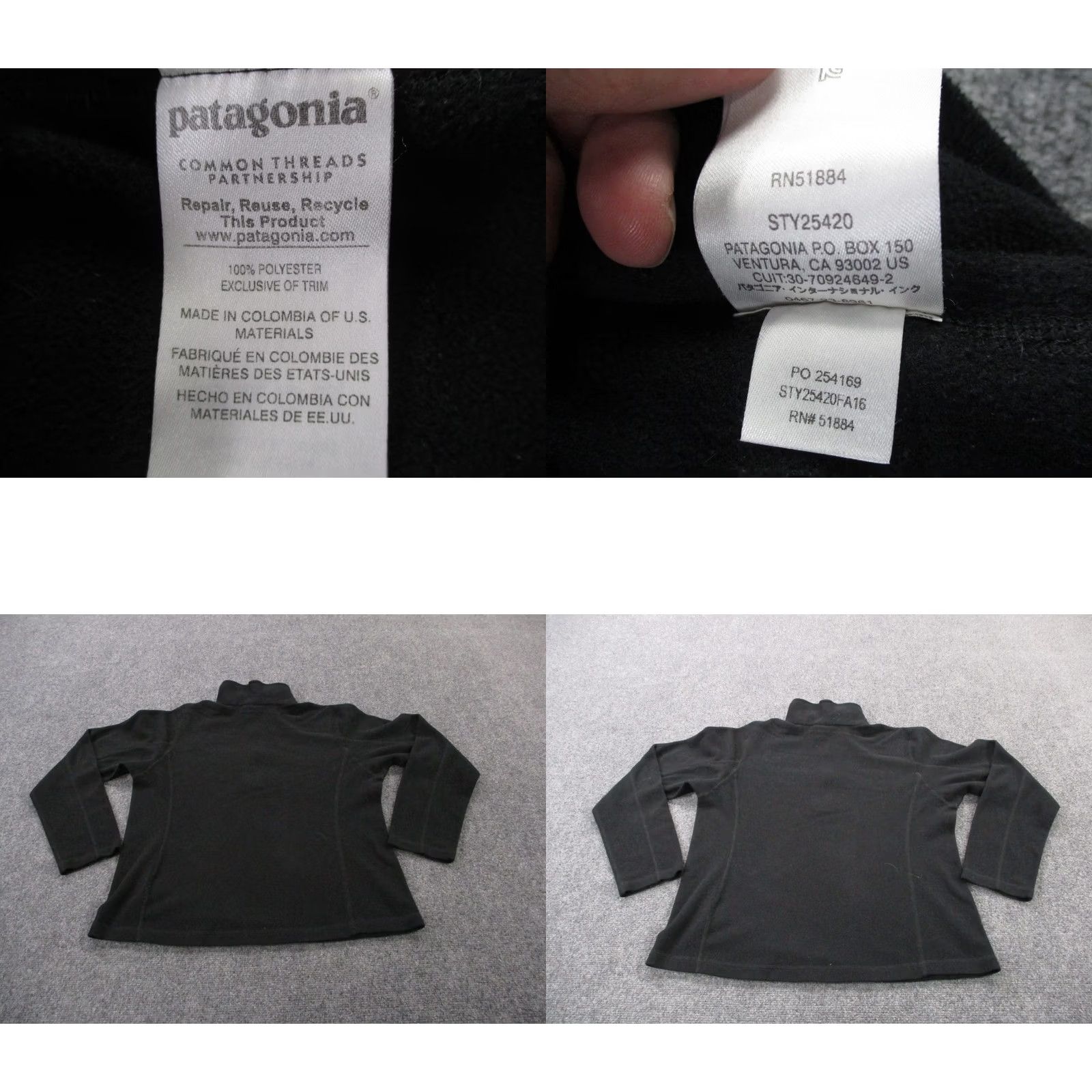 Patagonia Patagonia Jacket Womens L Black Fleece Zip 1/4 Pocket Outdoor Windbreaker 25420 90s? Size L / US 10 / IT 46 - 8 Thumbnail