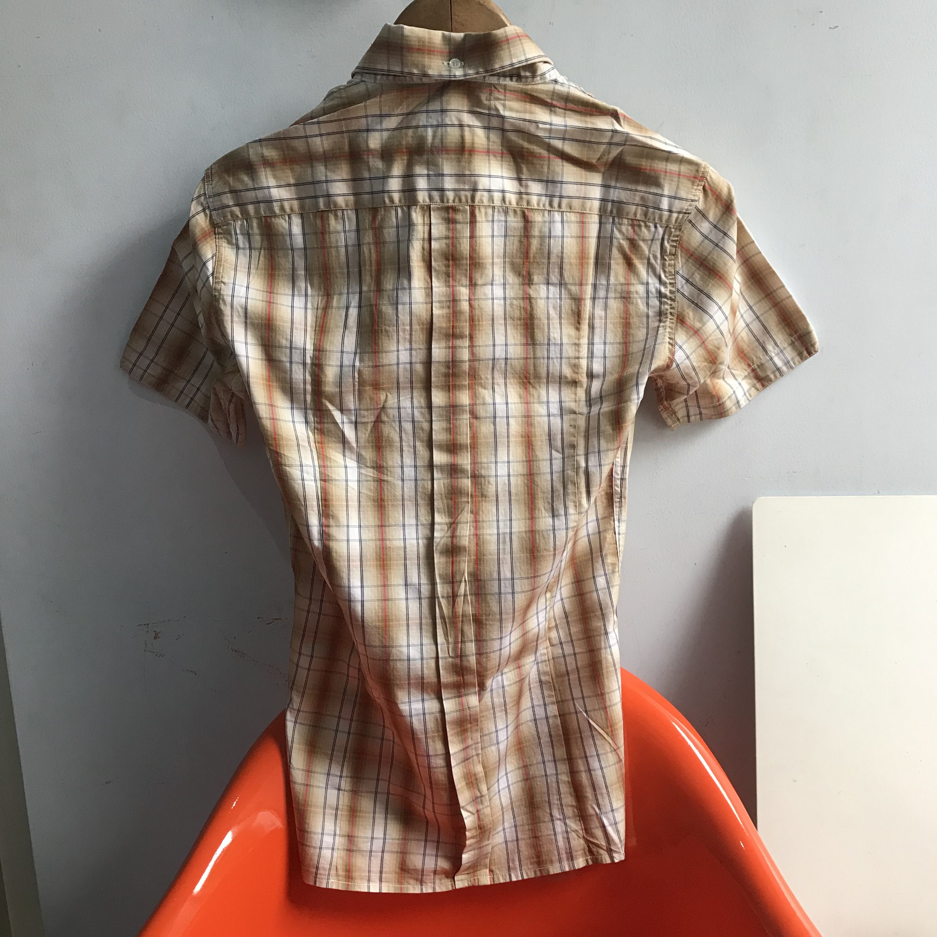 Other Jump The Gun tan red stripes shirt 3 fingers colar mod Size US S / EU 44-46 / 1 - 11 Thumbnail