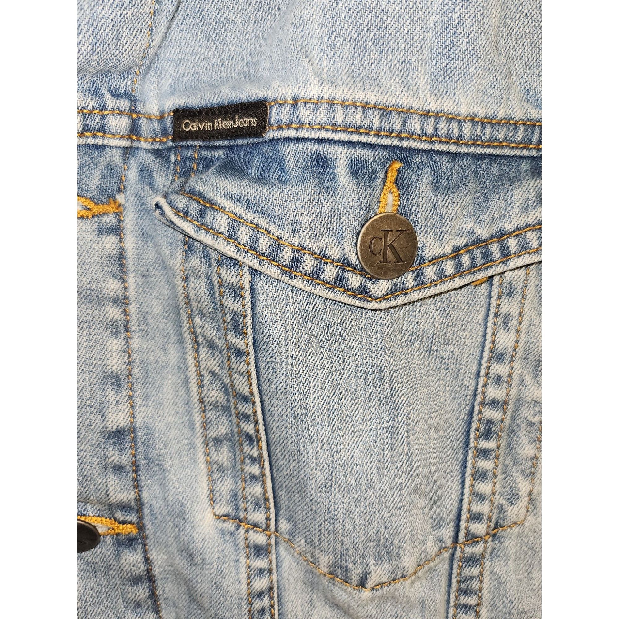 Calvin Klein Calvin Klein Mens XXL Denim Trucker Jacket With Button Closu Size US XXL / EU 58 / 5 - 4 Thumbnail