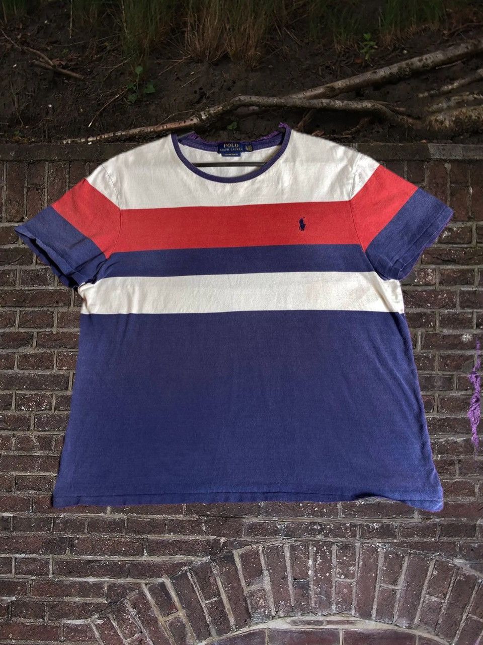 Polo Ralph Lauren × Vintage Polo Ralph Lauren Custom Slim Fit Tee Striped Y2K Size US XL / EU 56 / 4 - 1 Thumbnail