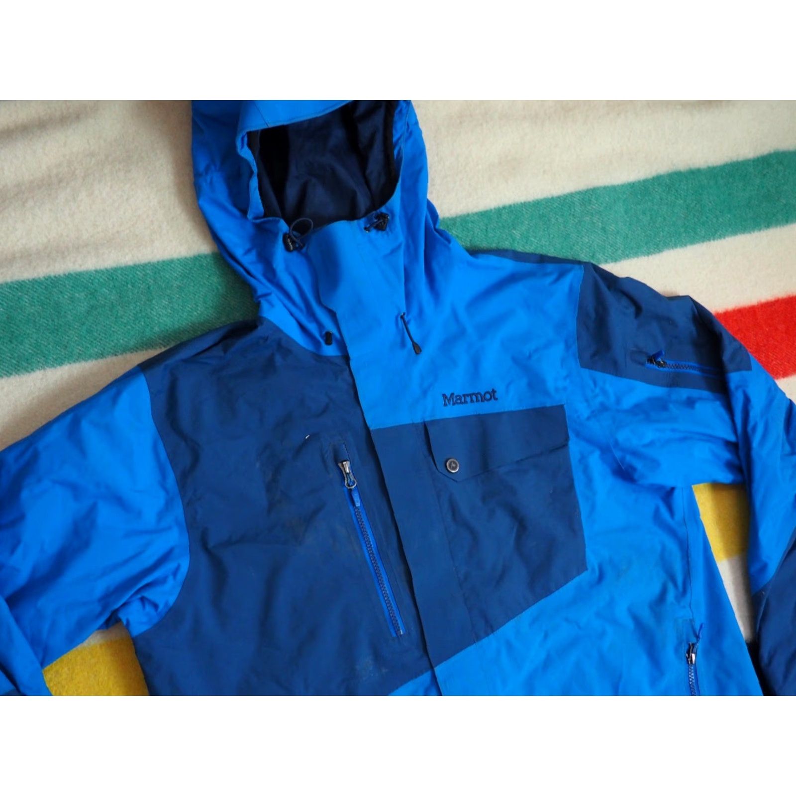 Marmot Marmot Jacket Mens L Blue Windbreaker Hooded Full Zip Outdoor Hiking Tower Boot Pack Style Outdoor 90s (if applicable) Size US L / EU 52-54 / 3 - 3 Thumbnail