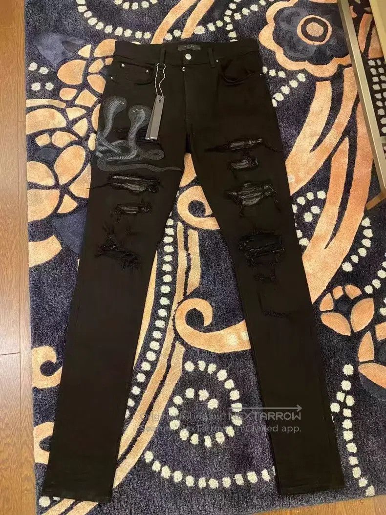 Amiri Amiri Classic Embroidered Patchwork Jeans Size US 33 - 1 Thumbnail