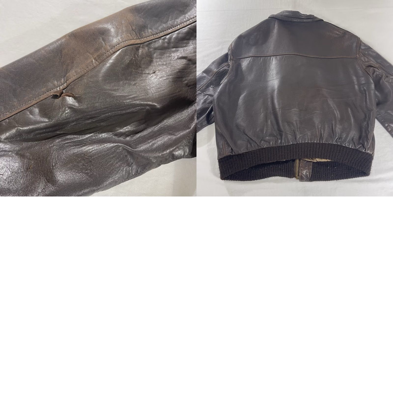 Avirex VINTAGE Avirex Men's Jacket A-2 1978-01 Leather Bomber Brown 46 Mens Avi re x? Size US S / EU 44-46 / 1 - 11 Thumbnail