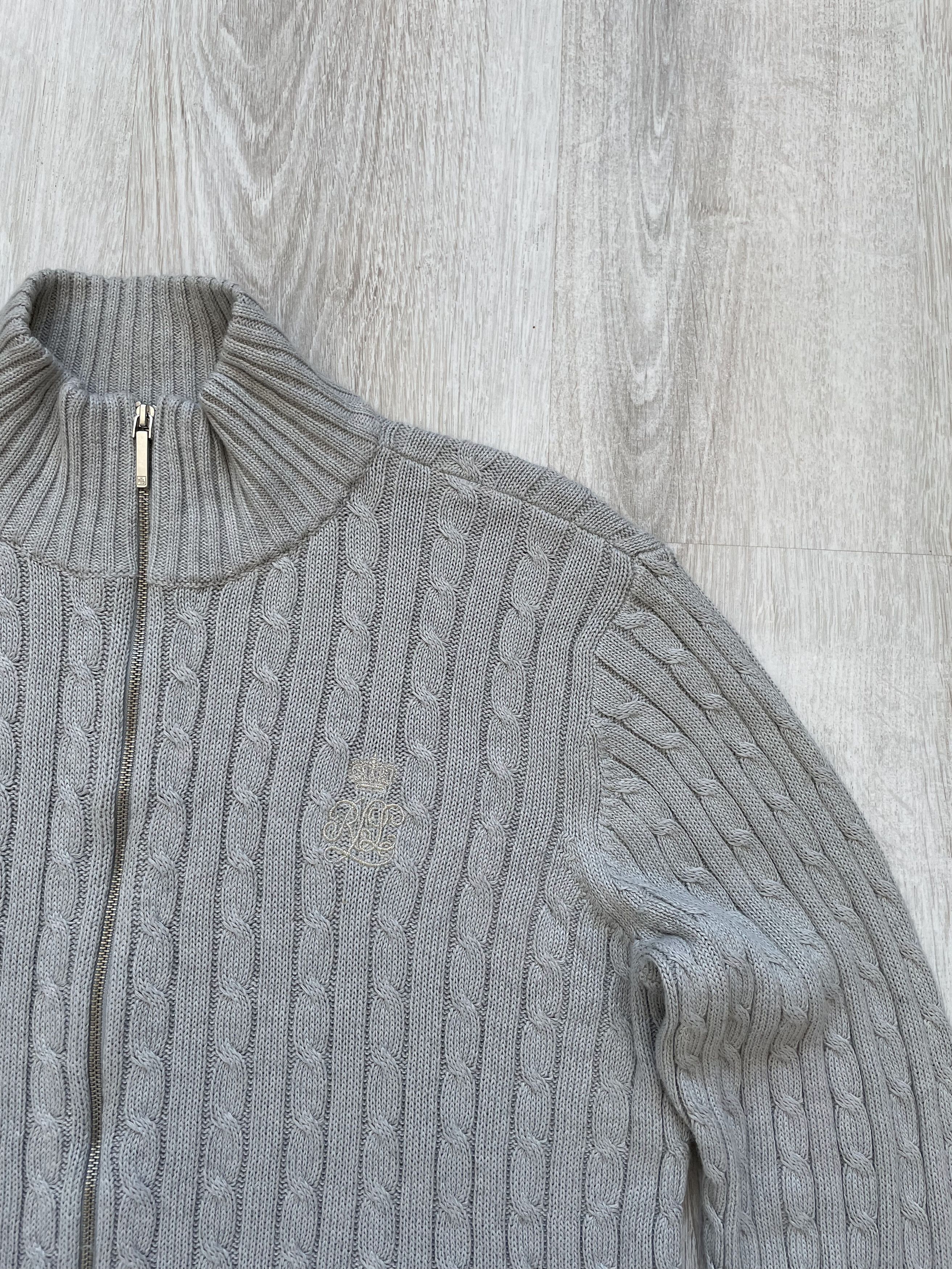 Lauren Ralph Lauren Lauren Ralph Lauren Cable Knit Zip Sweater Size L / US 10 / IT 46 - 3 Thumbnail