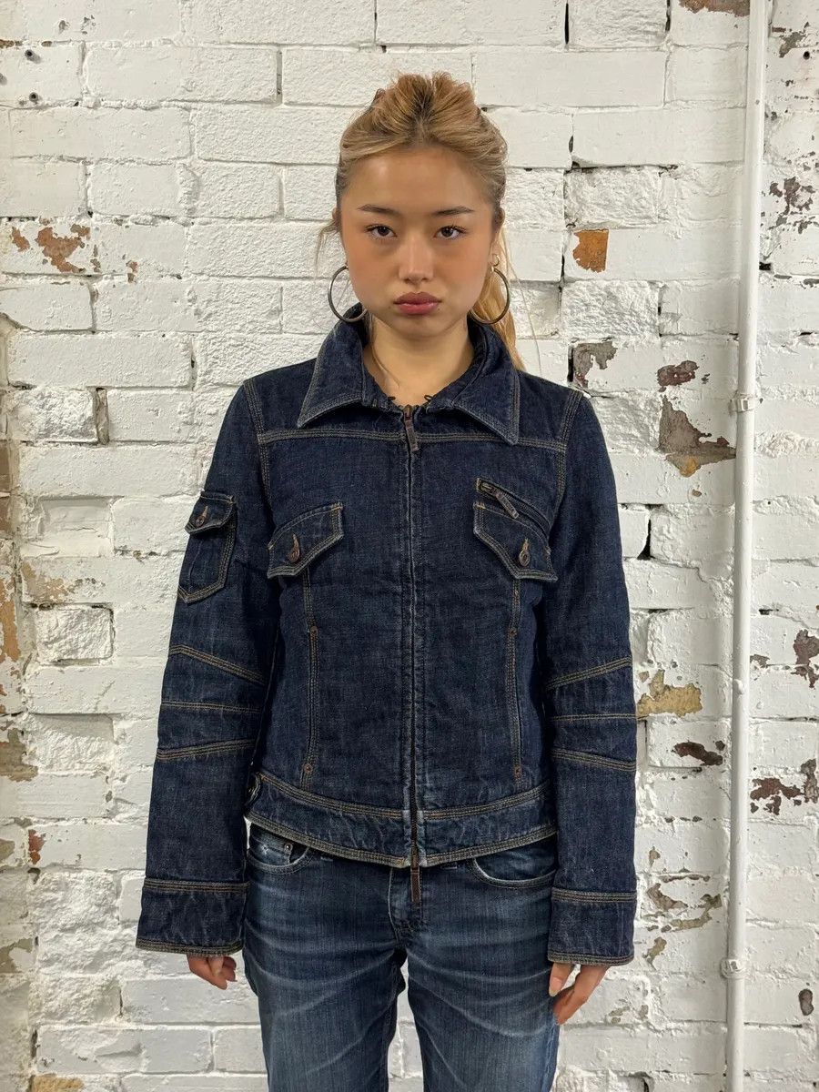 Moschino 2000s Moschino Navy Brut Cargo Denim Jacket Size M / US 6-8 / IT 42-44 - 1 Thumbnail