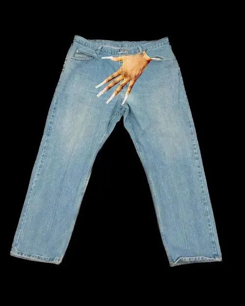 Japanese Brand Mizuhara x Hara Palm Print Baggy Jeans Size US 34 / EU 50 - 2 Thumbnail
