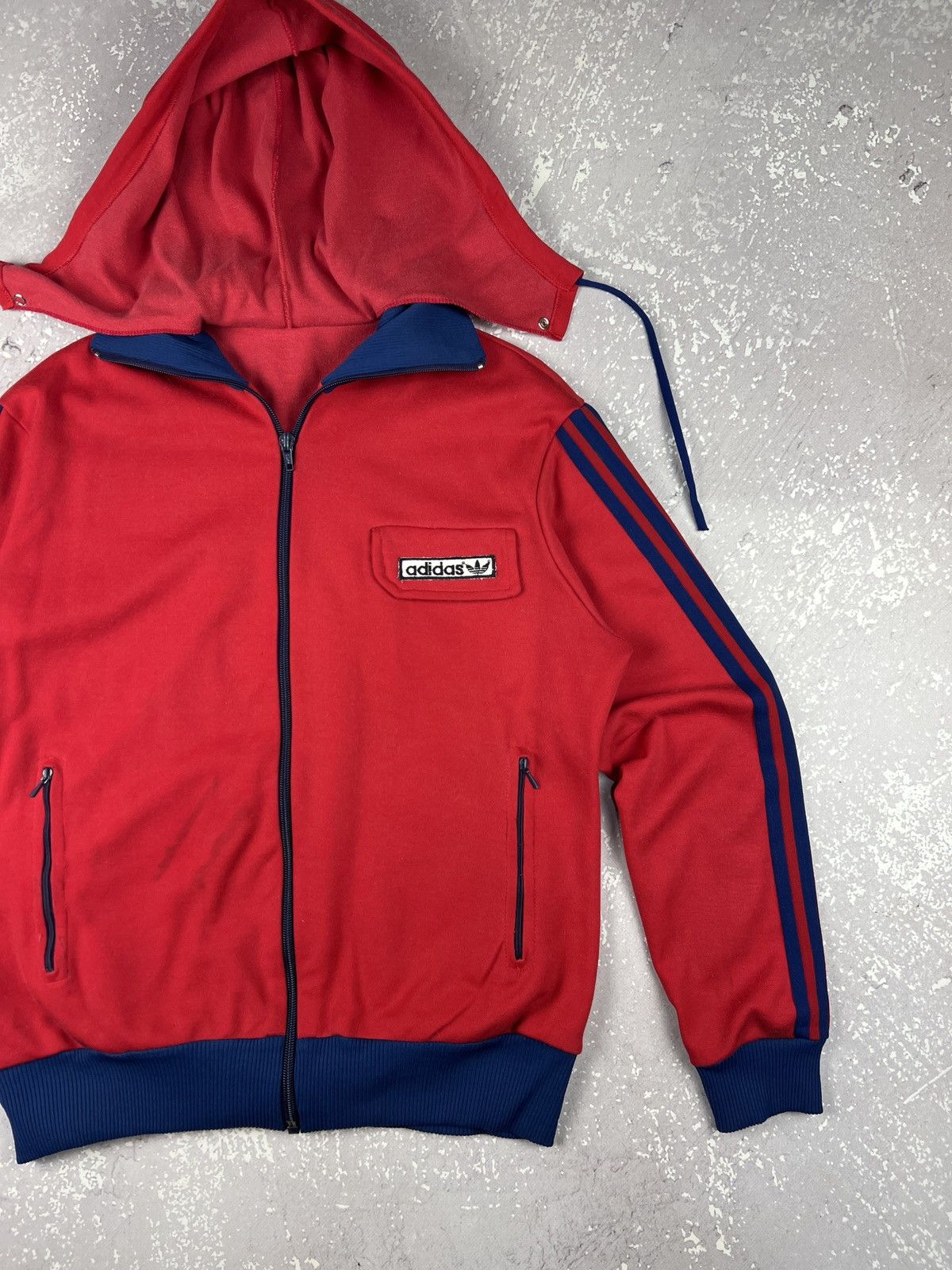 Adidas 70s 80s Vintage Adidas Hooded Track Top Made in Yugoslavia Size US S / EU 44-46 / 1 - 2 Thumbnail