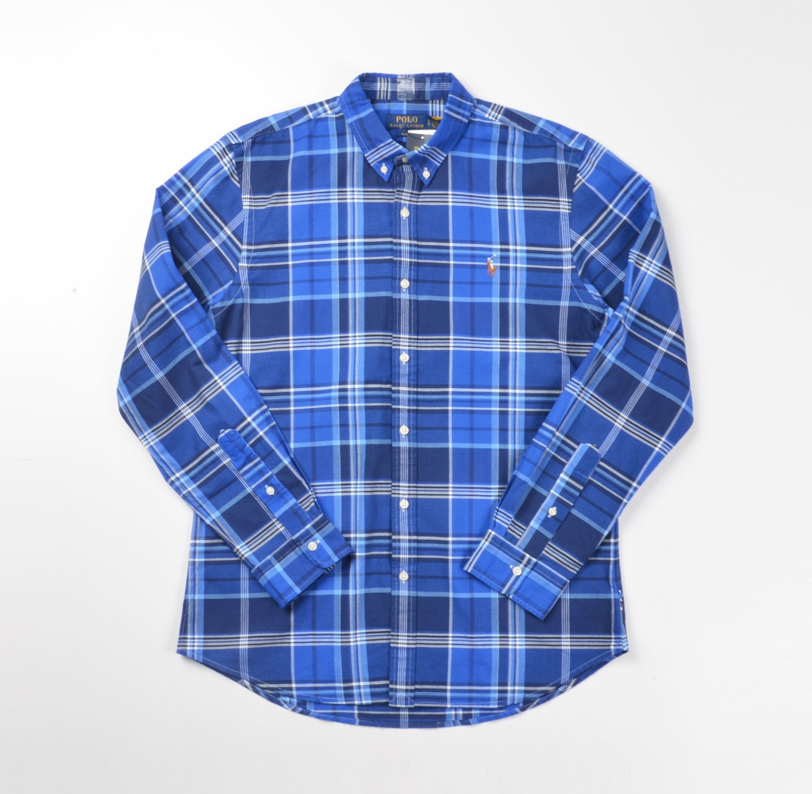 Polo Ralph Lauren Polo Ralph Lauren Slim Fit Blue Plaid Long Sleeve Shirt Size US L / EU 52-54 / 3 - 1 Thumbnail