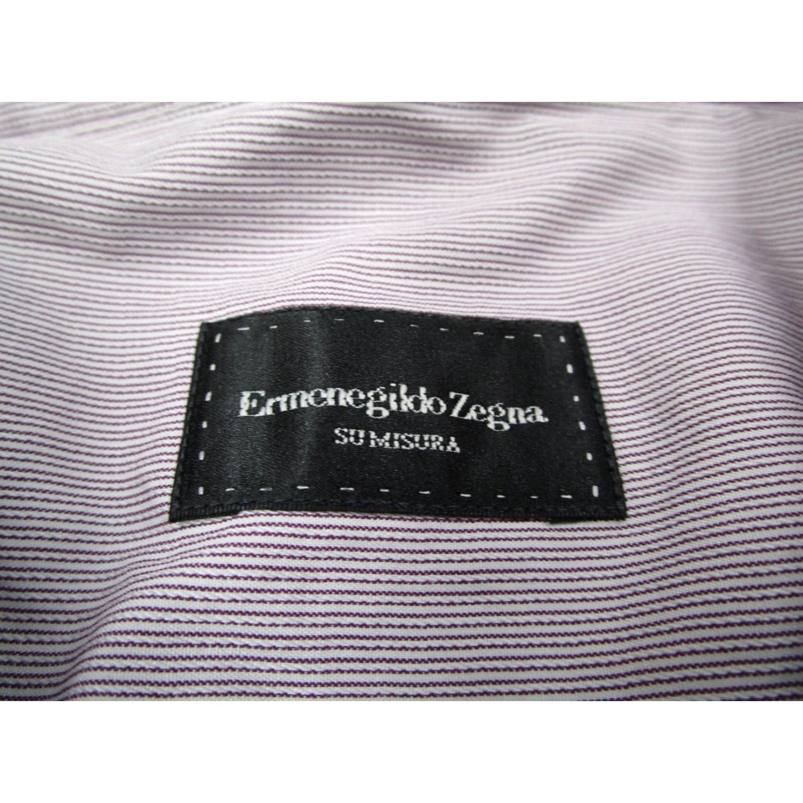 Ermenegildo Zegna Ermenegildo Zegna Mens 42 Red Striped Dress Shirt Long Sleeve Button Down French Cuff Cotton Size 42R - 2 Thumbnail