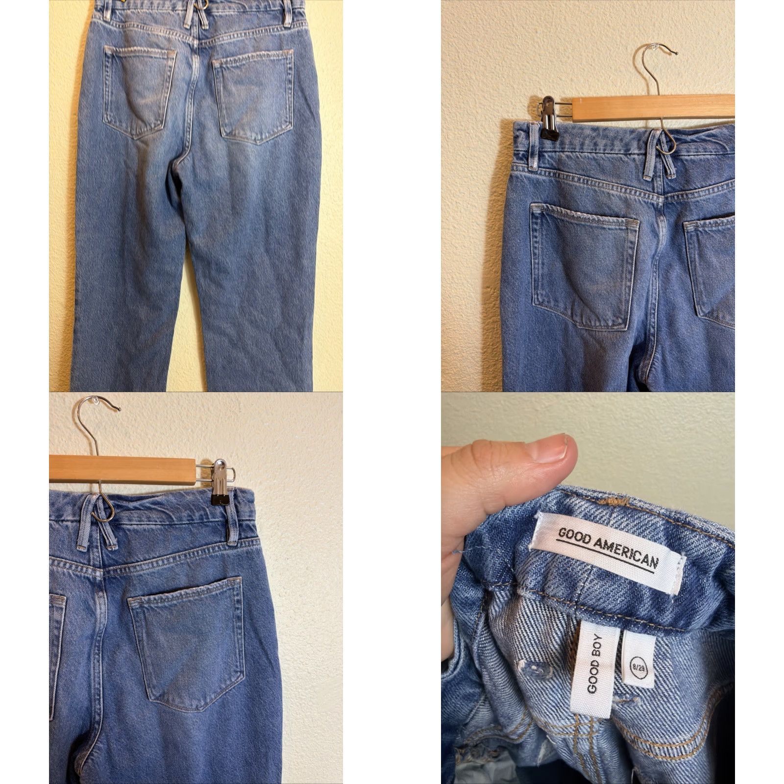 Good American Good American Jeans Good Boy Women’s Medium Wash Raw Hem Button Fly 28x31 Flaws Size 30" / US 8 / IT 44 - 9 Thumbnail