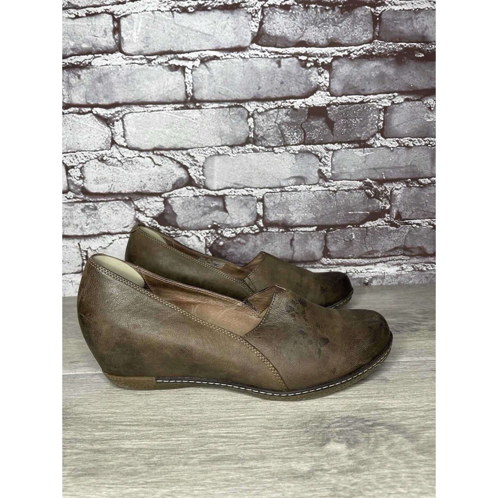 Other Dansko Brown Leather Comfort Casual Slip On Wedge Shoes Wome Size US 9 / IT 39 - 3 Thumbnail