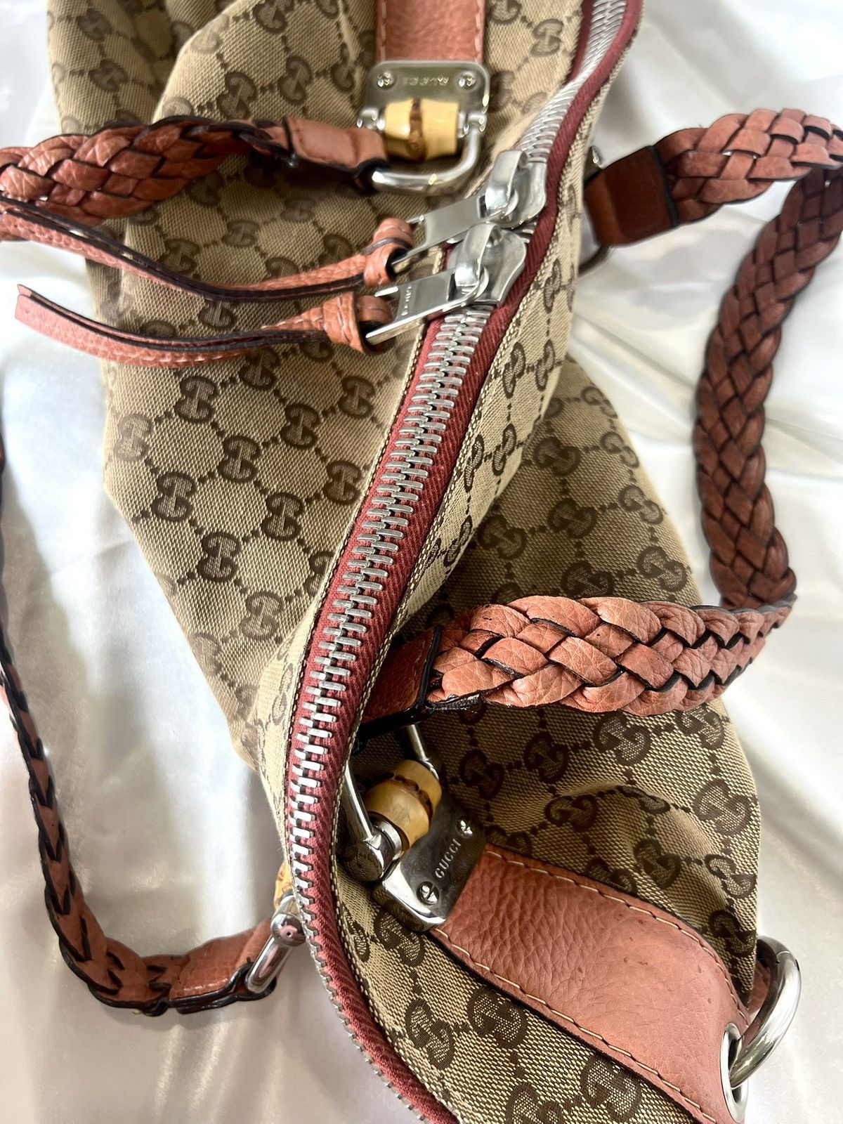 Gucci GUCCI GG Canvas & Leather Bamboo Bar Shoulder Bag Size ONE SIZE - 17 Thumbnail