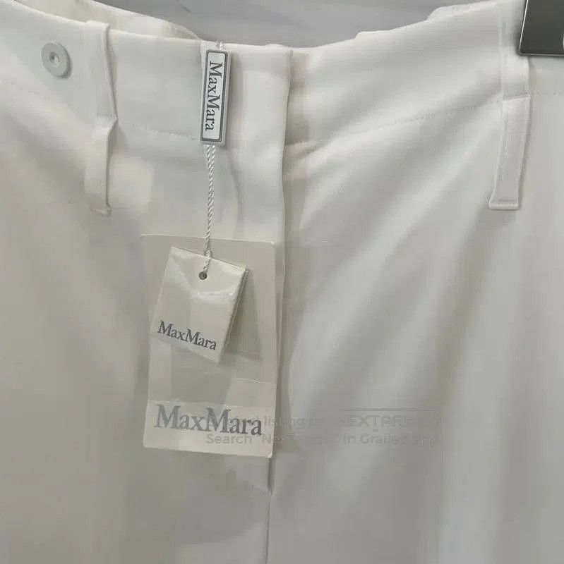 Max Mara MaxMara Elegant White Cotton Casual Pants . Size 22" - 5 Thumbnail