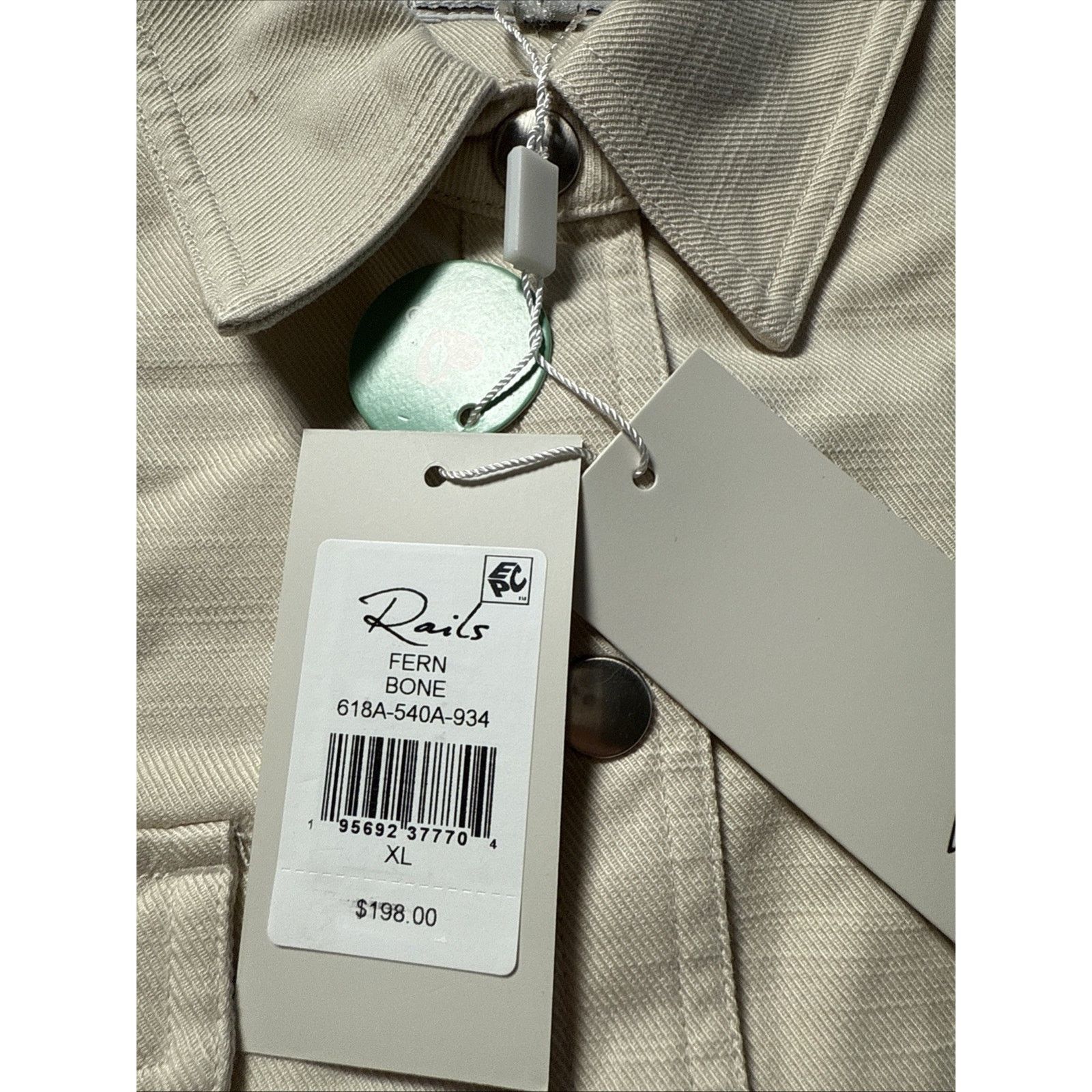 Rails Rails Fern Snap Shirt in Bone Long Sleeve Pocket Detail XL Size XL / US 12-14 / IT 48-50 - 4 Thumbnail