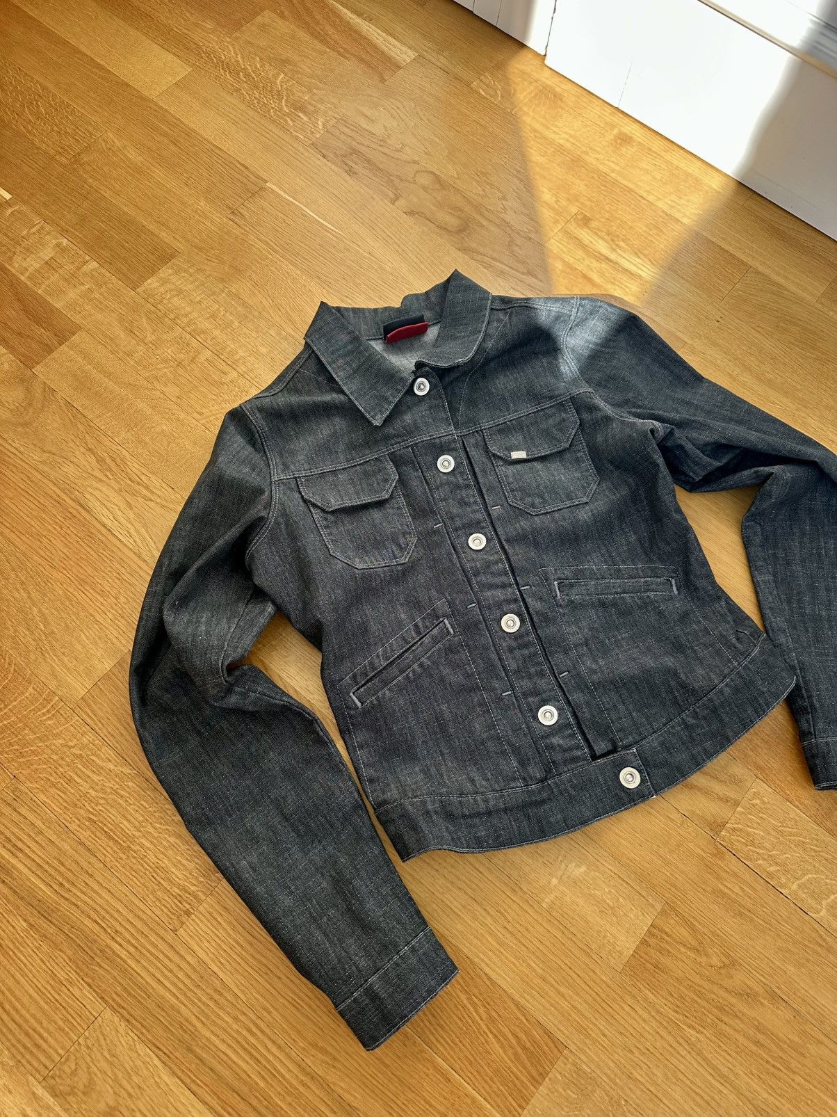 Vintage Motor jeans Denim Jacket Y2K Black Fit Size S / US 4 / IT 40 - 2 Thumbnail