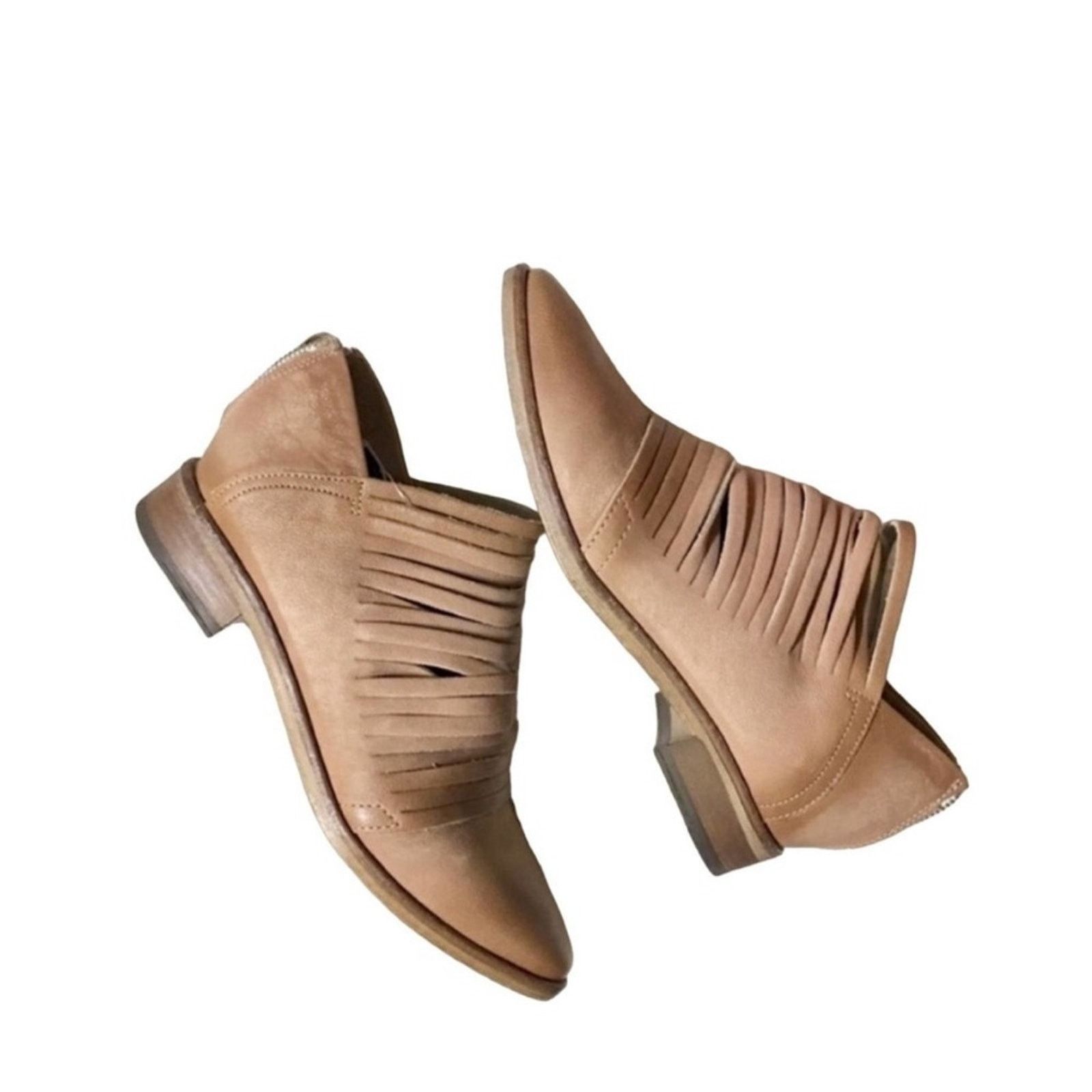 FP FREE PEOPLE Brown Tan Lost Valley Ankle Booties Boots