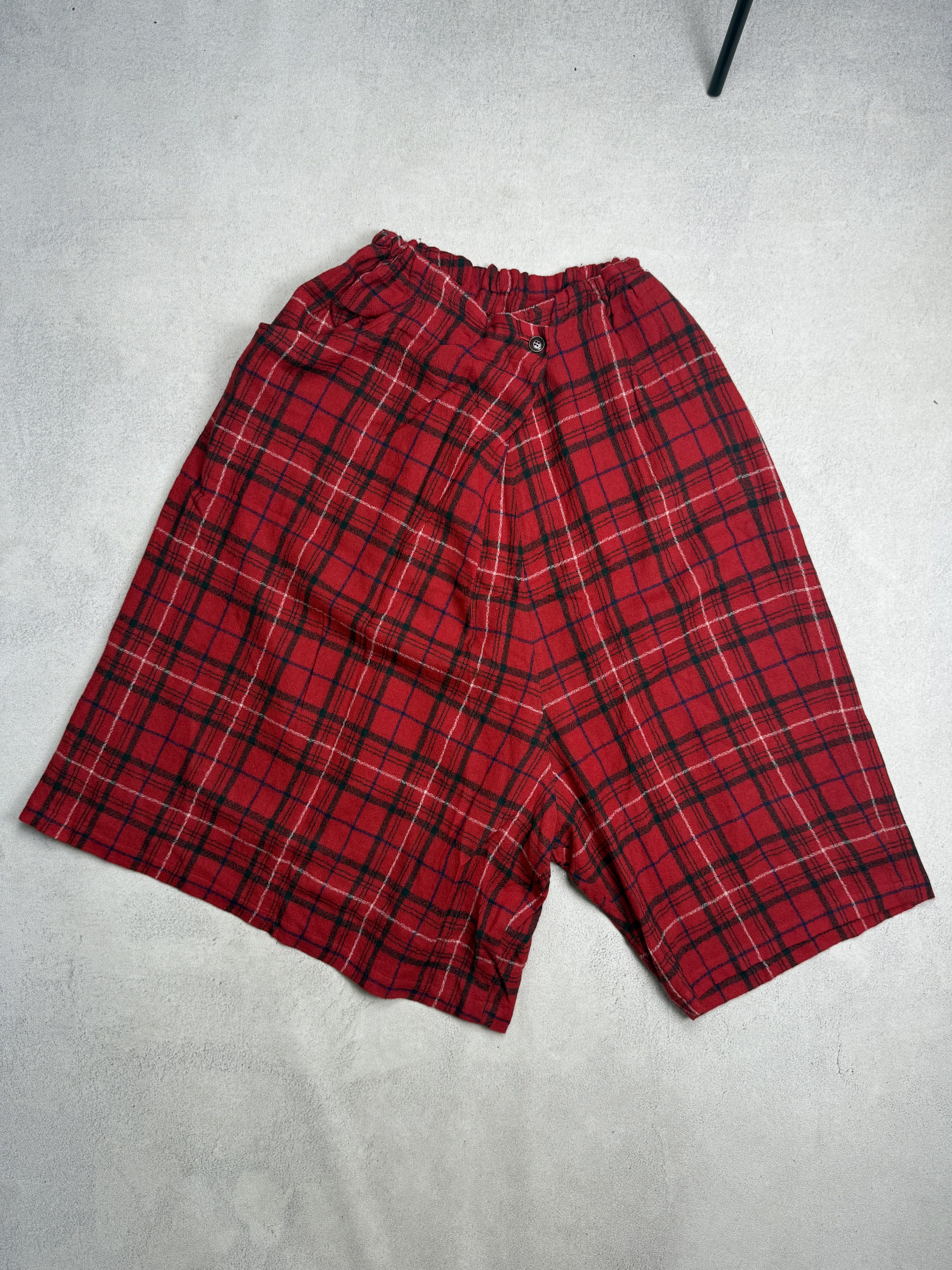 Yohji Yamamoto Y's Yohji Yamamoto Drop Crotch Plaid Tartan Wide Pants Size US 32 / EU 48 - 7 Thumbnail
