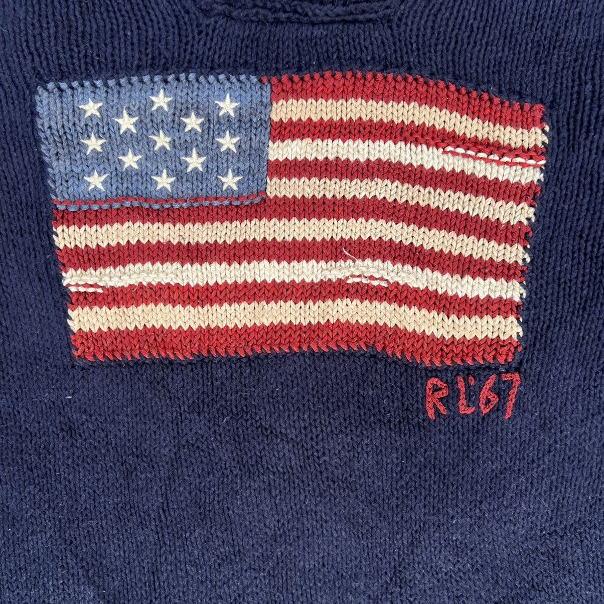 Designer × Polo Ralph Lauren × Vintage Vintage Polo Ralph Lauren American Flag Knit Sweater Size US XS / EU 42 / 0 - 3 Thumbnail