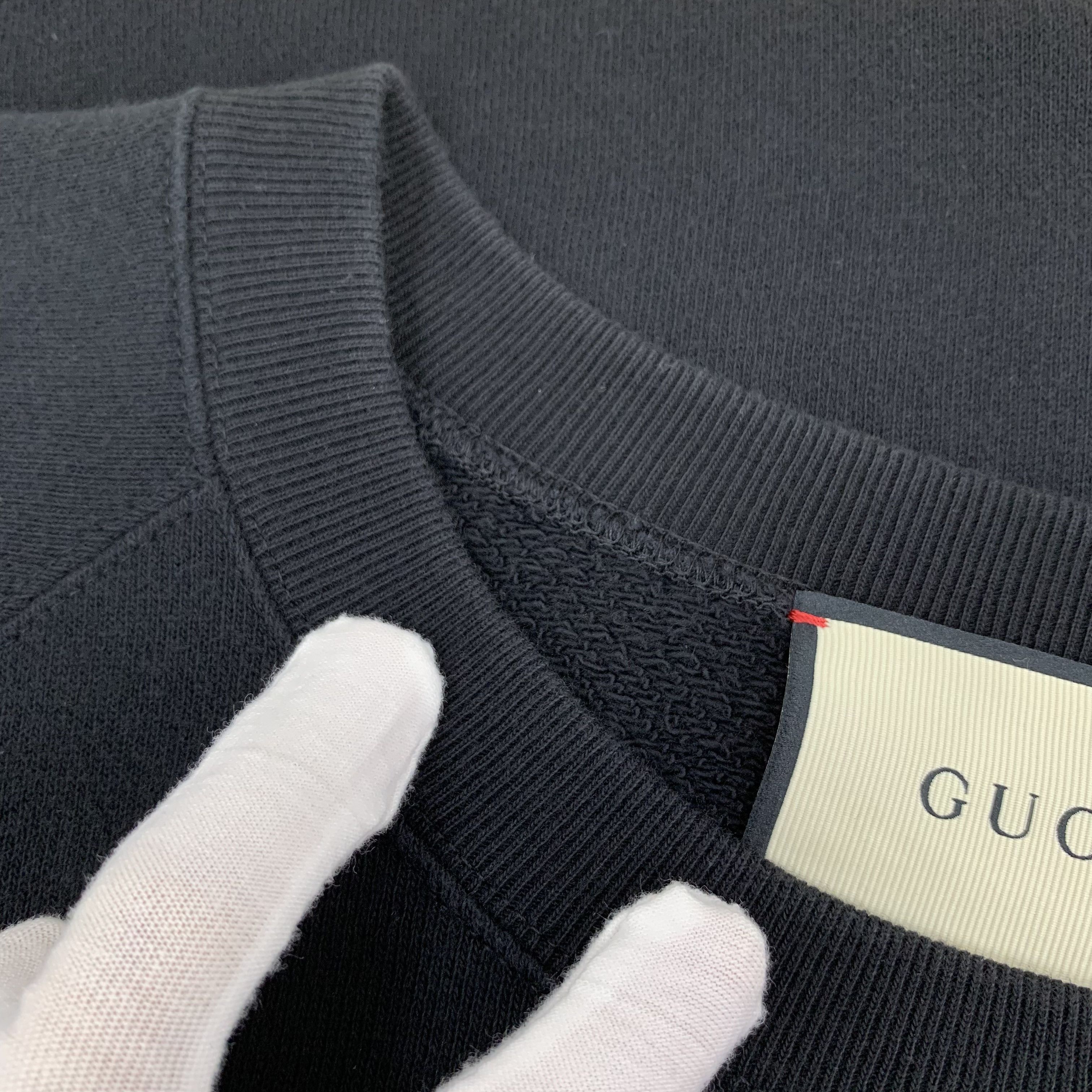 Gucci Gucci Black Sequin UFO Cotton Sweatshirt (Size S) Size S / US 4 / IT 40 - 3 Thumbnail