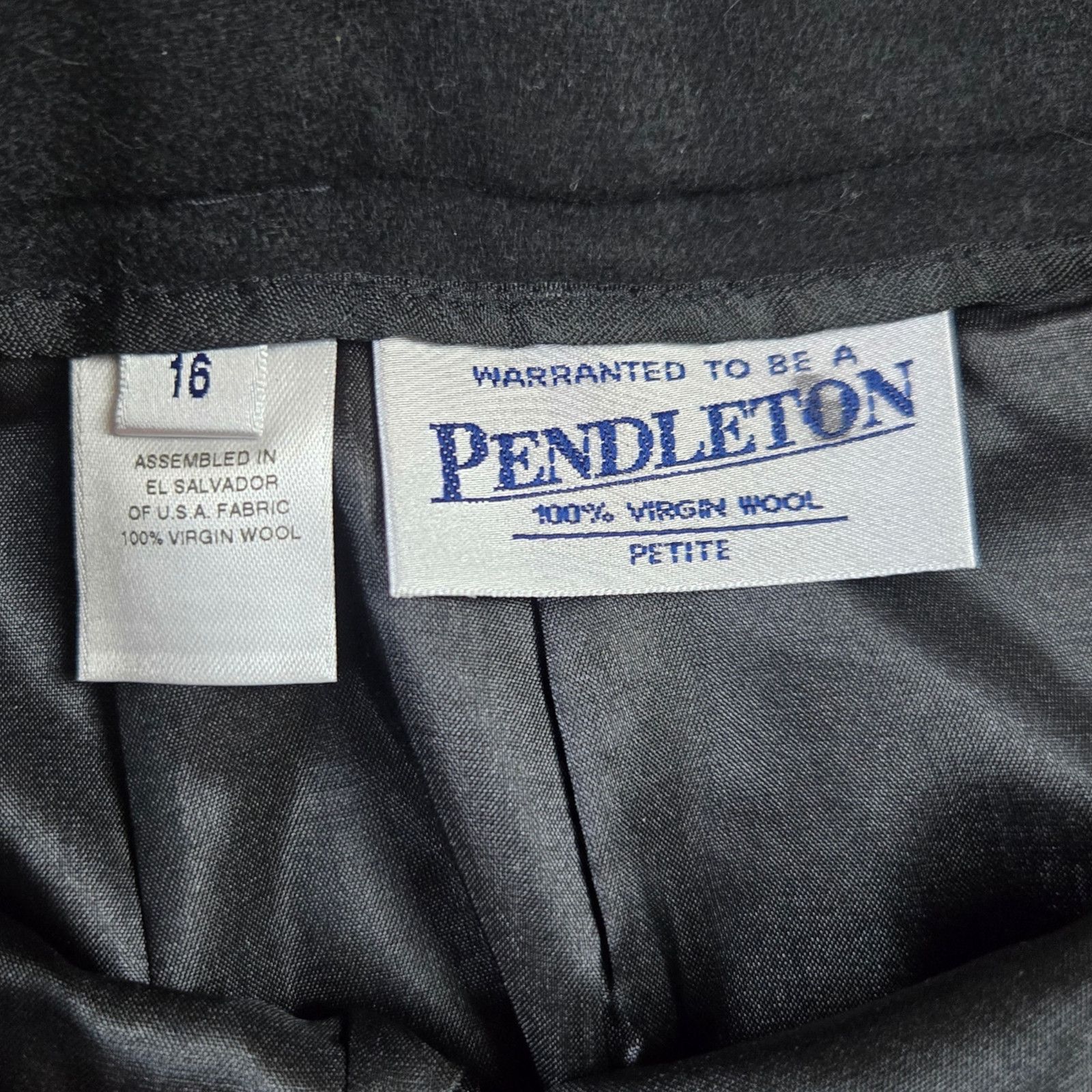 Pendleton 90s Vintage Pendleton Black Wool Midi Skirt Size 16 Size 38" / US 16 / IT 52 - 5 Thumbnail