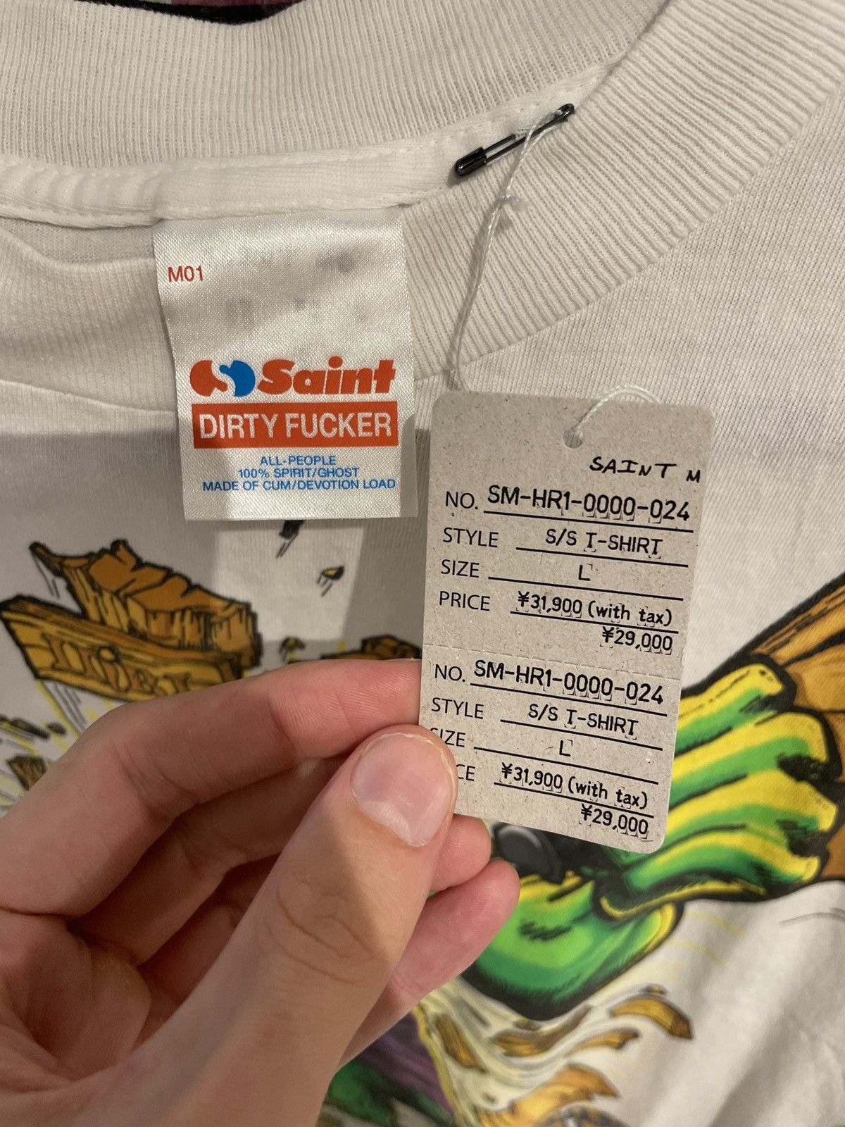 Saint Michael Saint Michael Hulk T-Shirt White Size US L / EU 52-54 / 3 - 3 Thumbnail