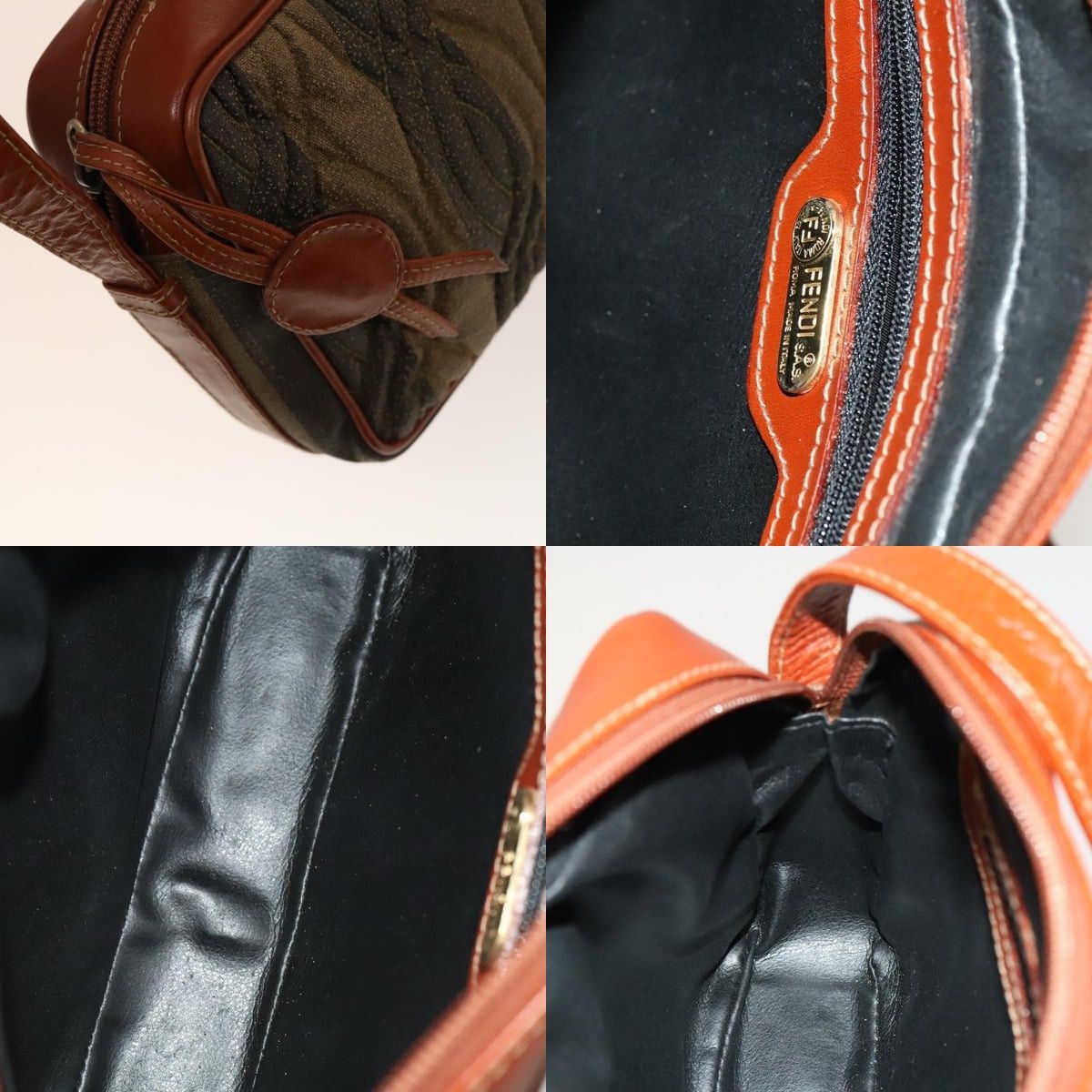 Fendi FENDI Pecan Canvas Shoulder Bag Coated Canvas Black Brown Size ONE SIZE - 11 Thumbnail
