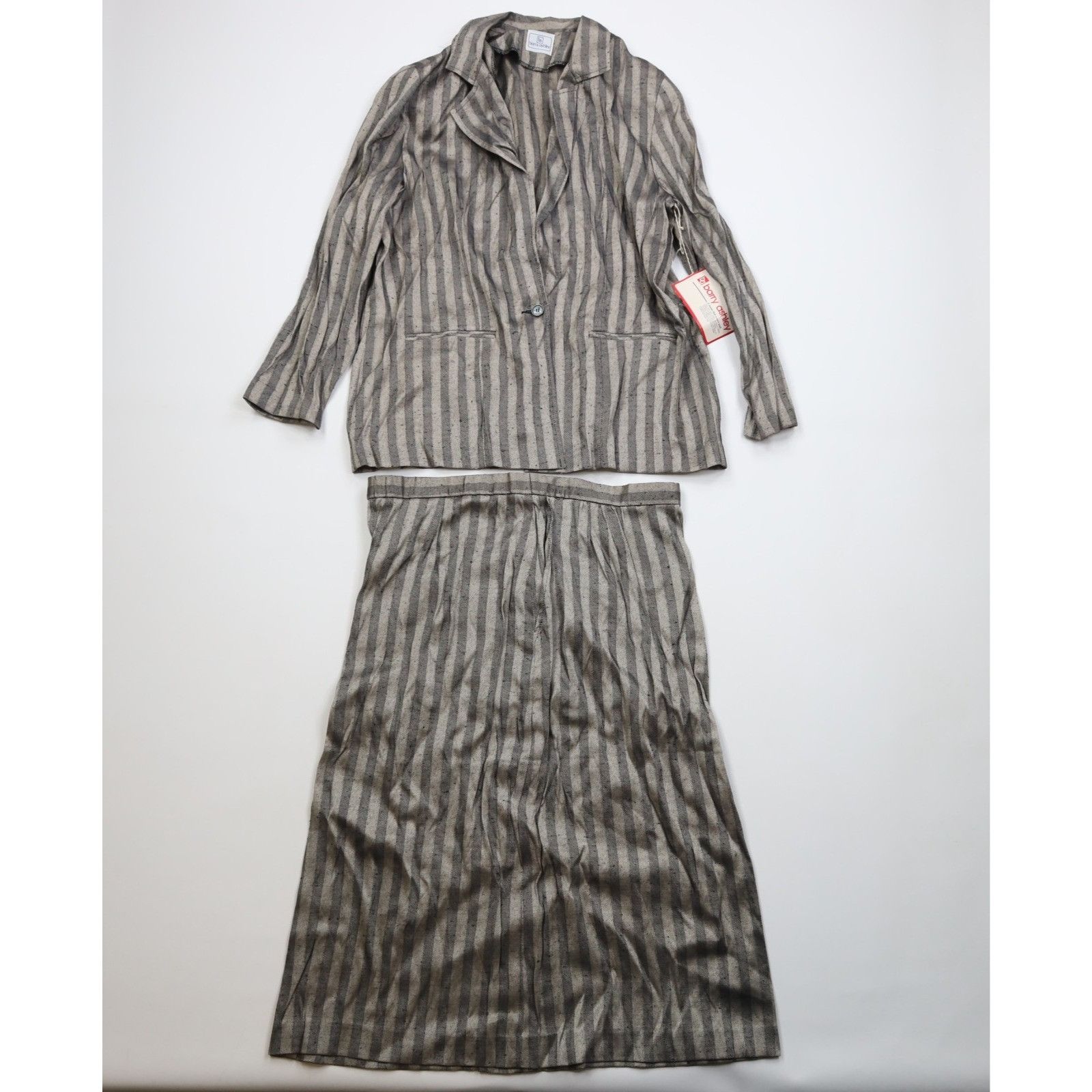 Vintage Deadstock Vintage 70s Rayon Gabardine Striped 2 Piece Suit Size 3XL / US 20-22 - 1 Thumbnail