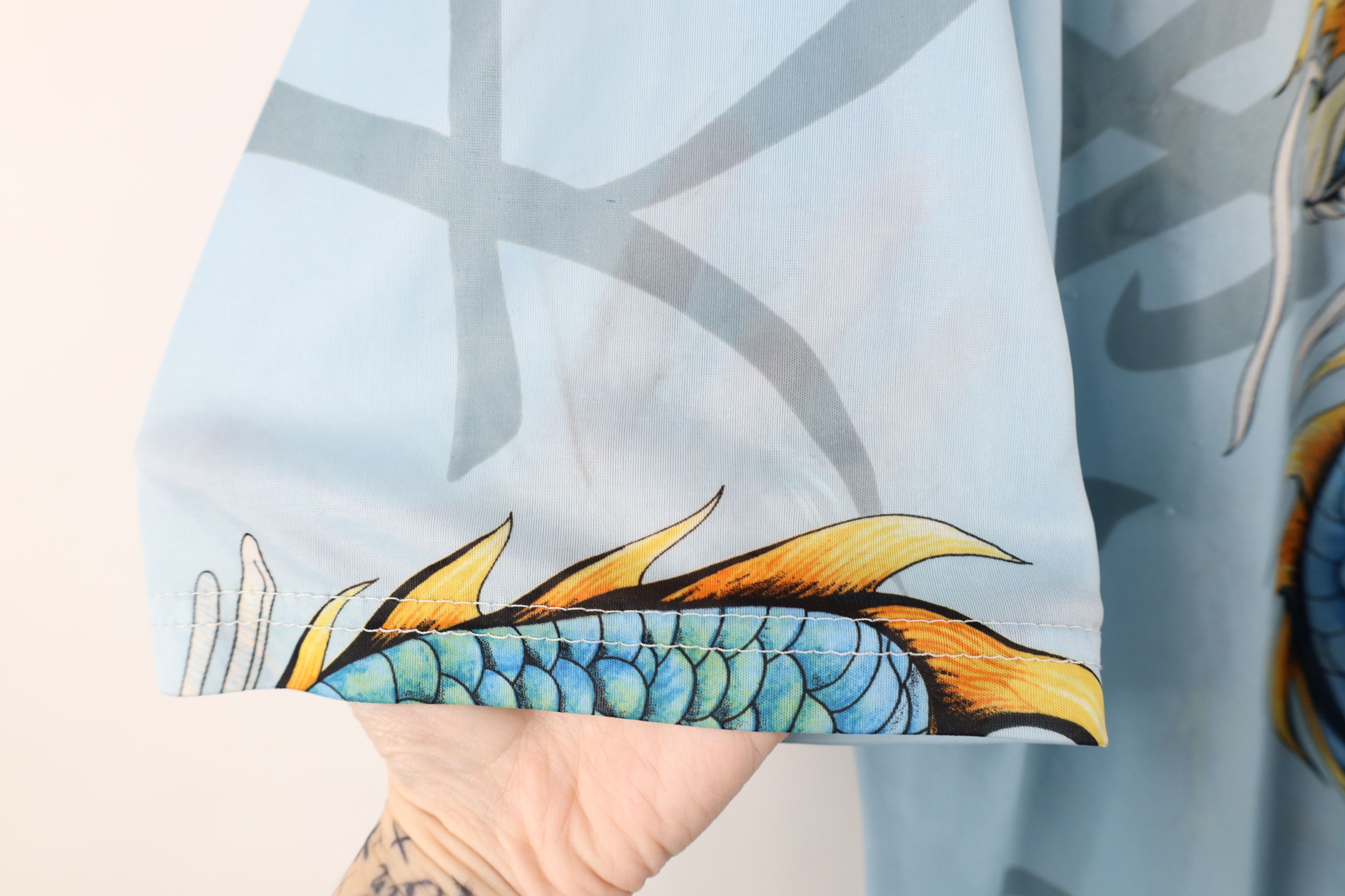 Vintage Vintage 90s Y2K Streetwear All Over Print T-Shirt Blue Size US XXL / EU 58 / 5 - 6 Thumbnail